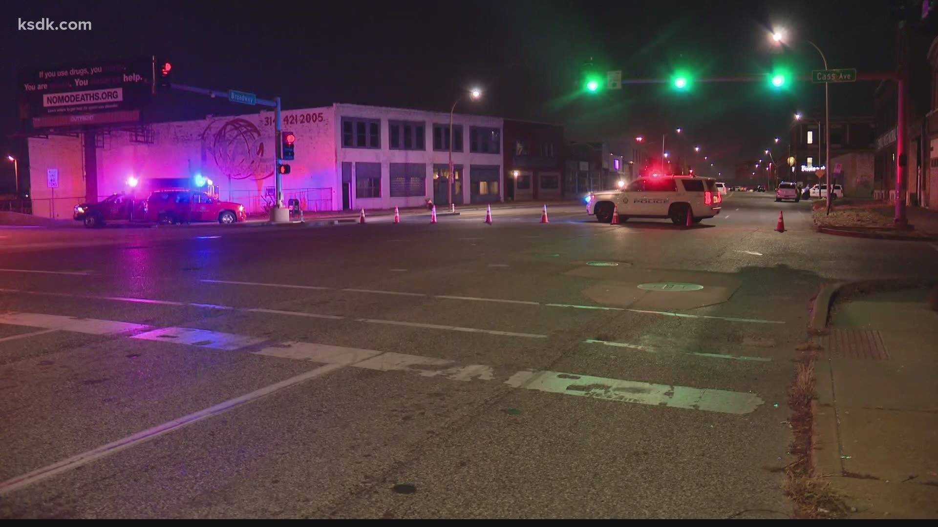 An officer was shot while responding to a call. It happened just north of downtown St. Louis.