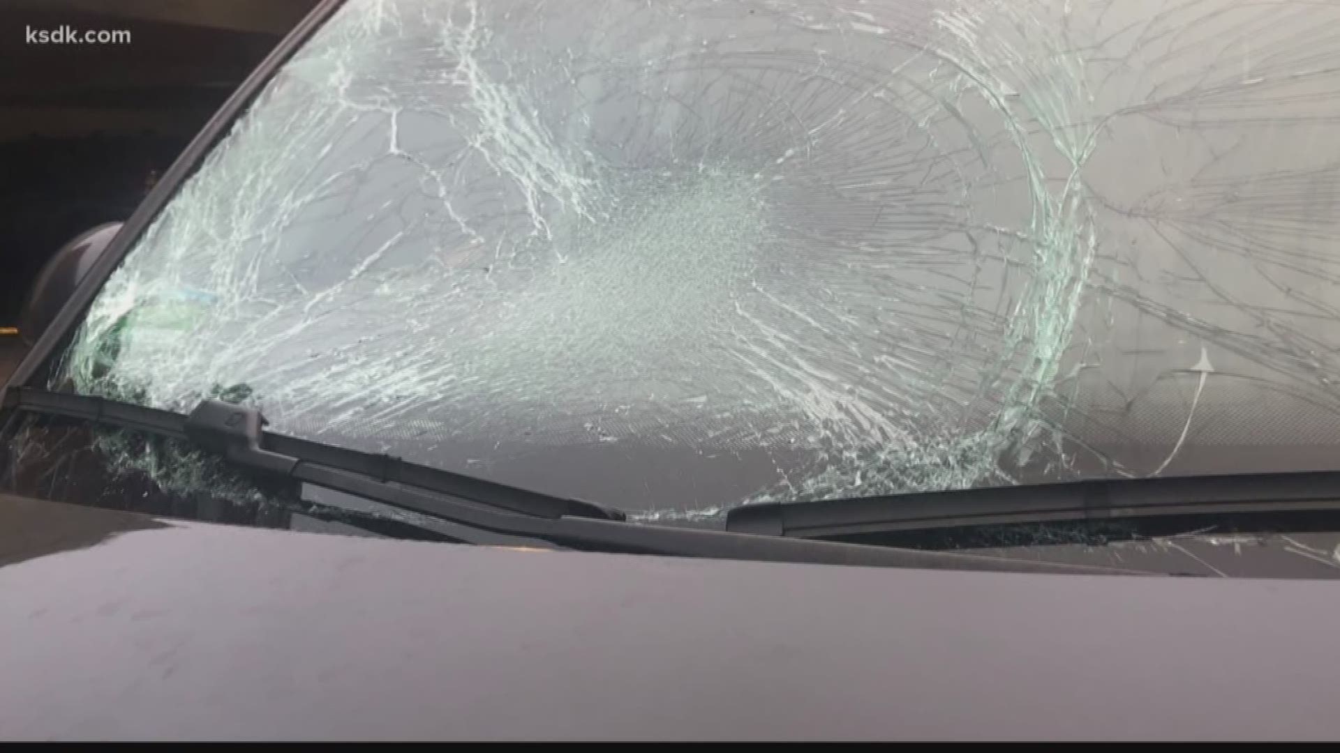 An 'ice mattress' smashed into the windshield of Jenn Sullivan's car. She shared her first-hand experience and offered a warning for drivers on what to expect if this happens to them.