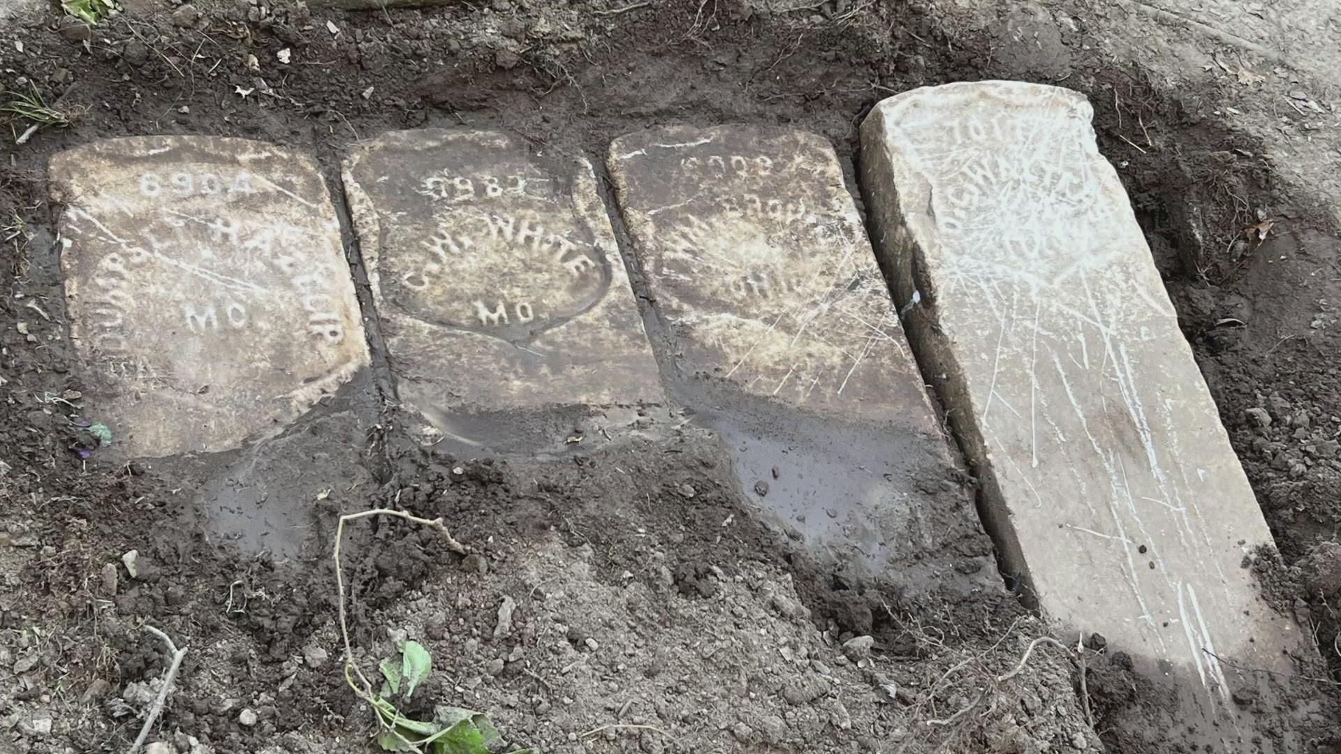 A Metro East woman says a new addition to her home led her to a haunting discovery. Workers found the headstones of several Civil War veterans buried in her backyard