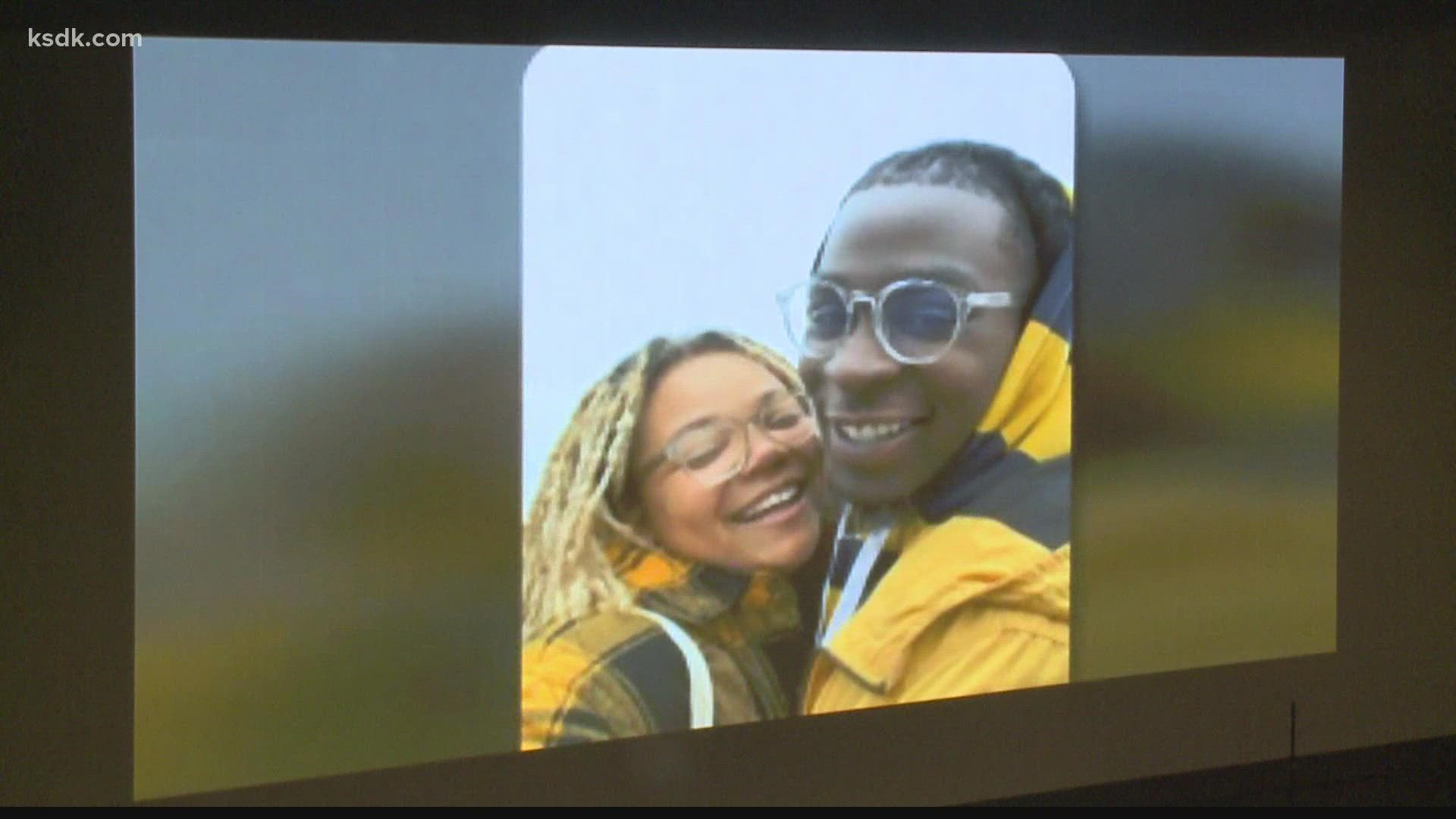 DeAndre Morrow's loved ones gathered at New Life in Christ Church in O'Fallon, Illinois to pay their respects.