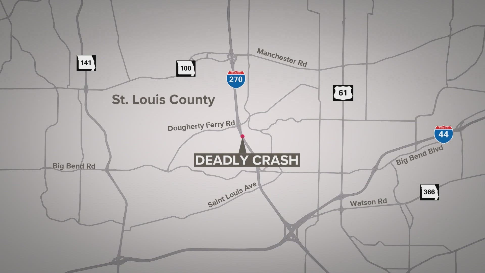 A Chesterfield man was killed Saturday in a crash with a semi-truck on I-270 at Dougherty Ferry. MSHP said he tried to merge in front of the truck and crashed.