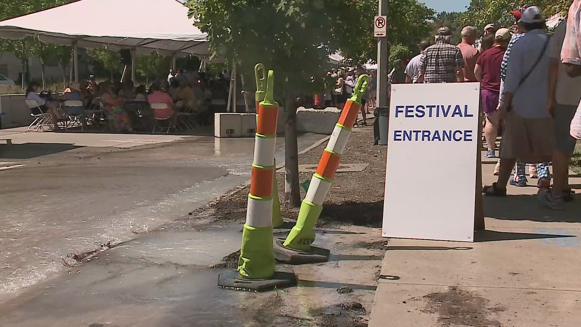 There was an unexpected entrance to the St. Nicholas Greek Festival as a water main break led to a messy situation.