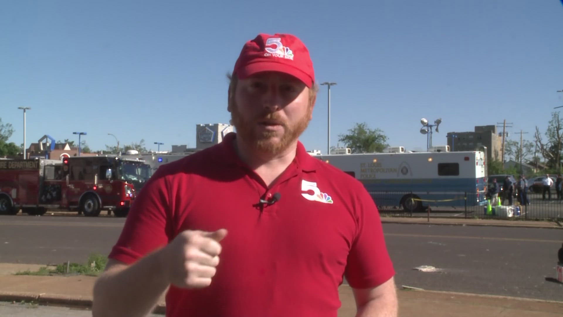 The National Weather Service and city of St. Louis officials give an update on the tornado damage and recovery