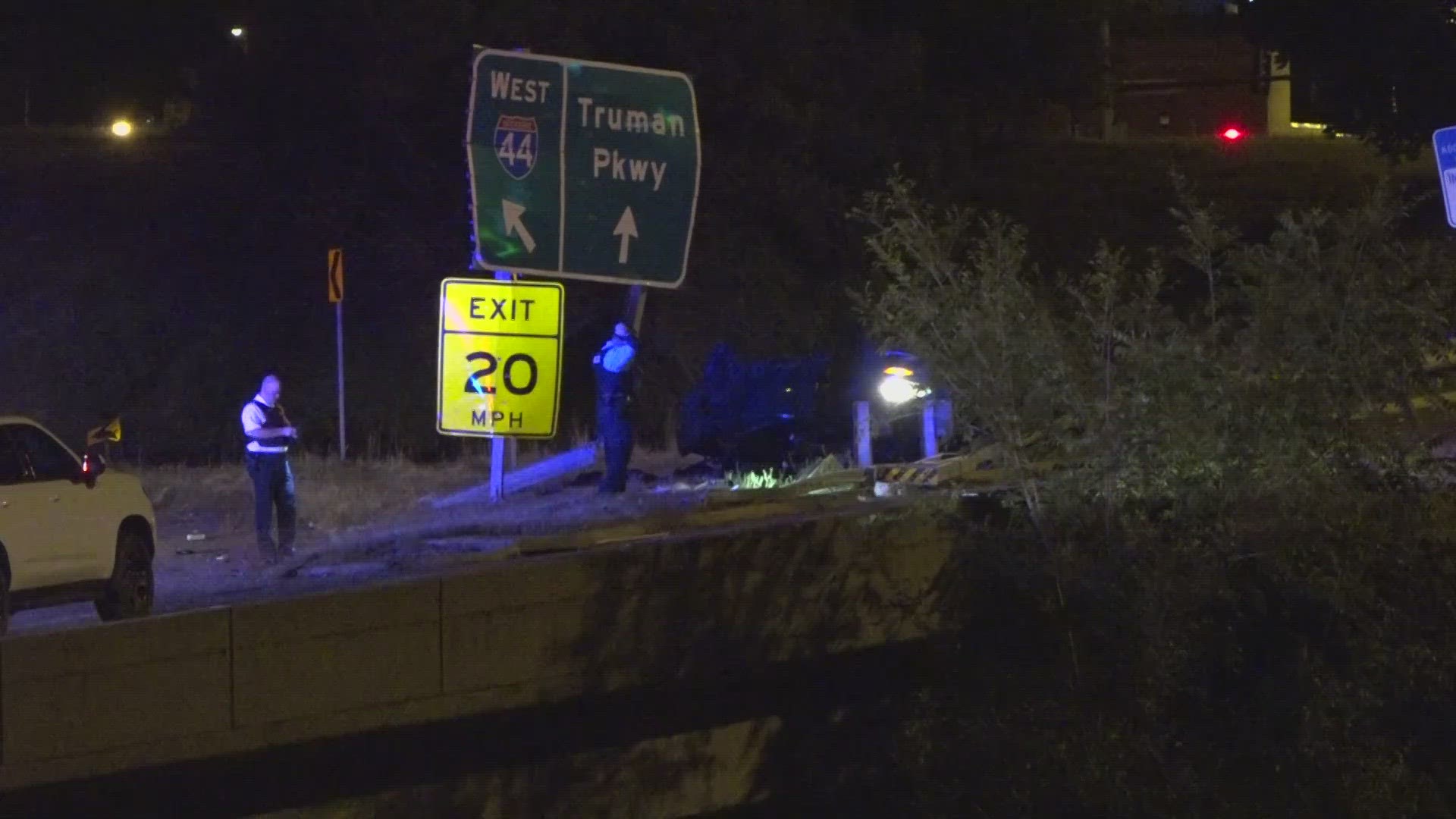 A rollover crash left one person dead and another injured at about 2 a.m. Monday. It happened on Interstate 55 at the Truman Parkway exit, near Interstate 44.