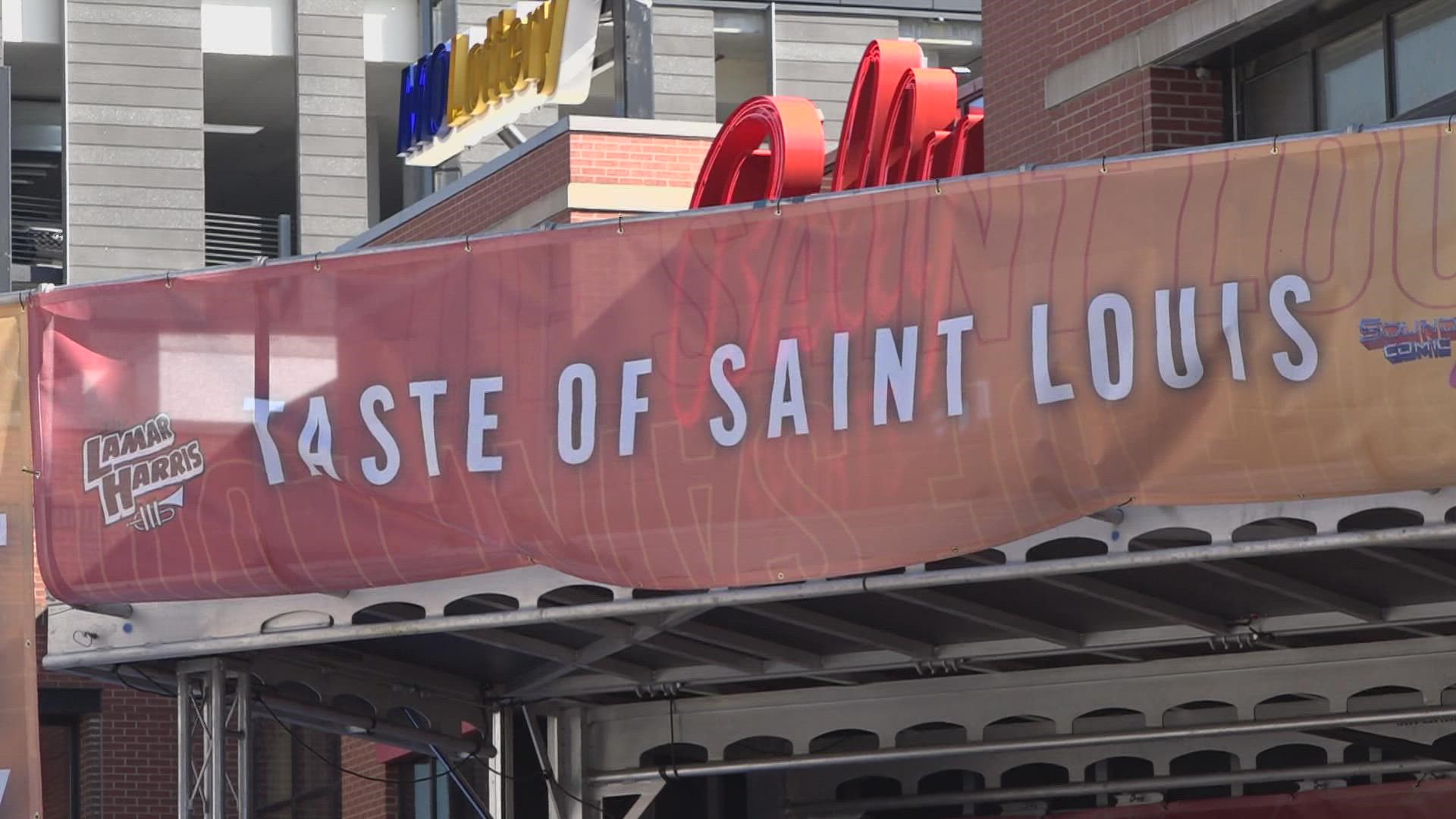 The event brought in visitors, locals and foot traffic from Tower Grove Pride and the Hispanic Festival. Taste of St. Louis will continue Sunday.