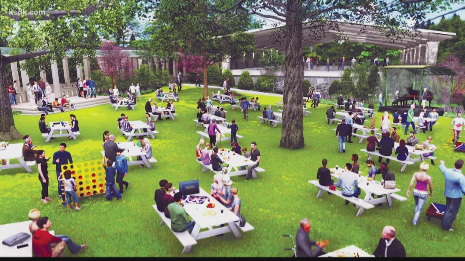 The newly-renovated Purina West Lawn will be open this summer.