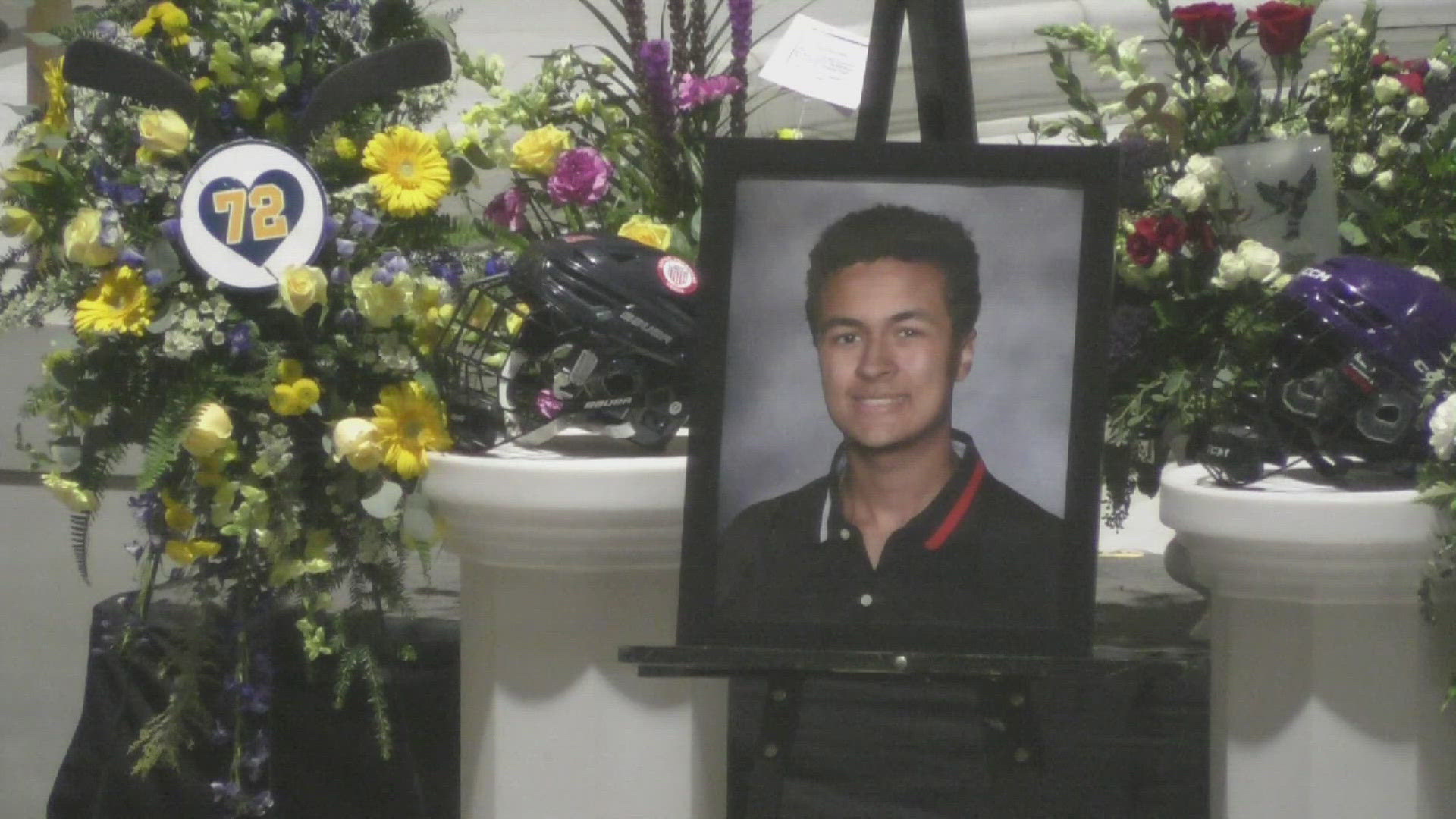 Hundreds lined into the Cathedral Basilica of St. Louis to pay their respects to the teen. He was killed after being struck by a stray bullet on I-55.