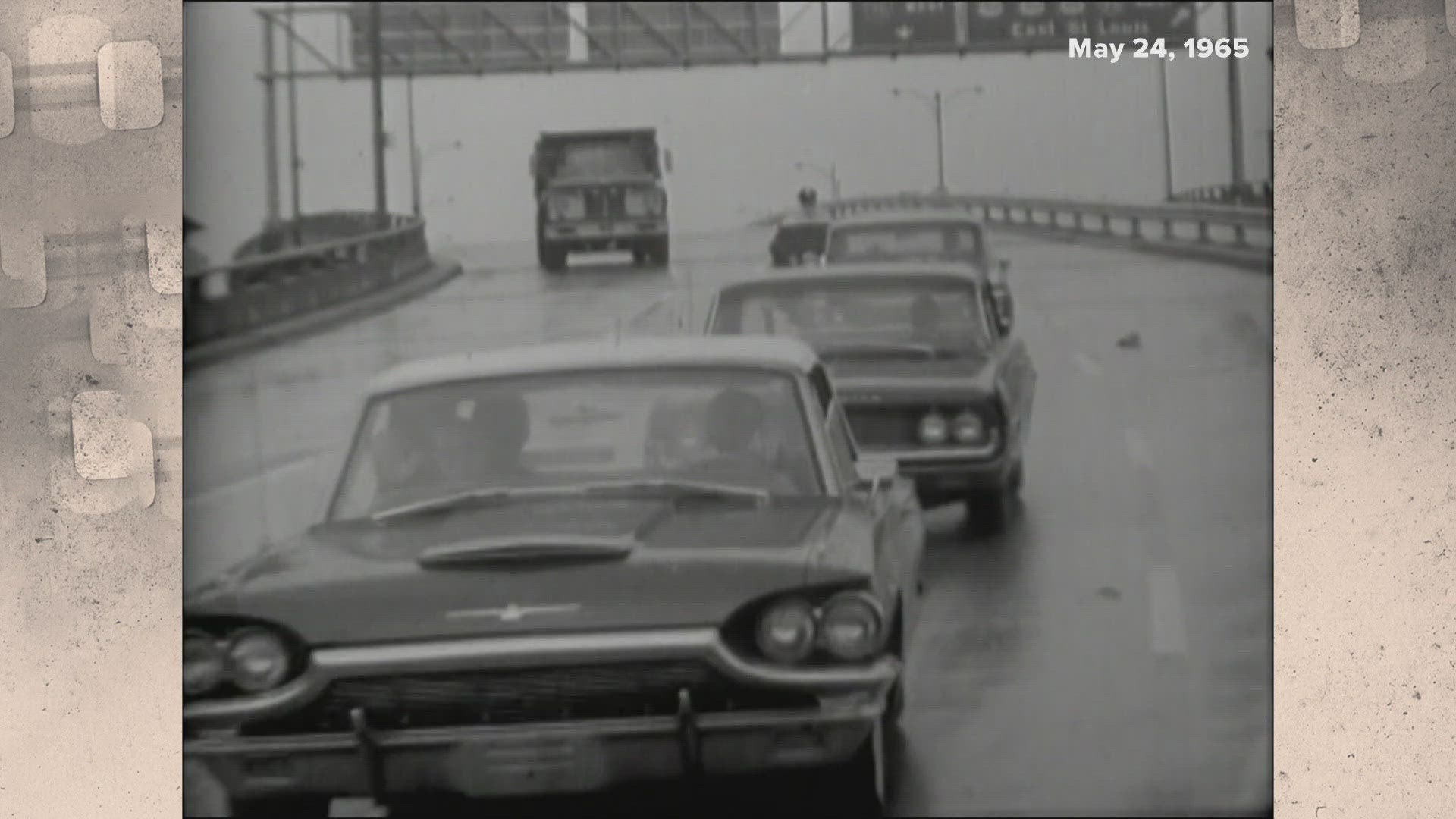 Sixty years ago this month, the depressed lanes on Interstate-70 in the city of St. Louis were officially open for traffic. Here's the film we shot on May 24, 1965.