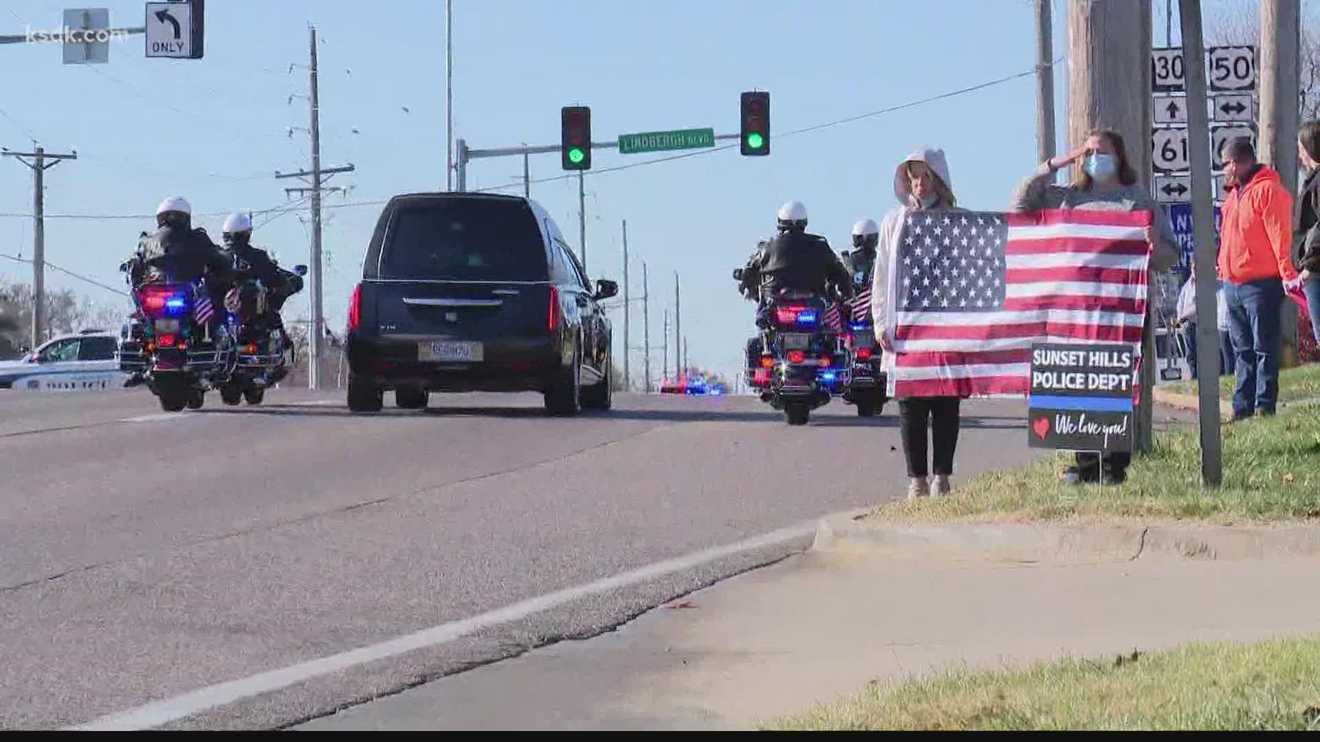 This Sunset Hills police officer who died suddenly has been laid to rest. Officer Christy Meier died in her sleep after her shift last week.