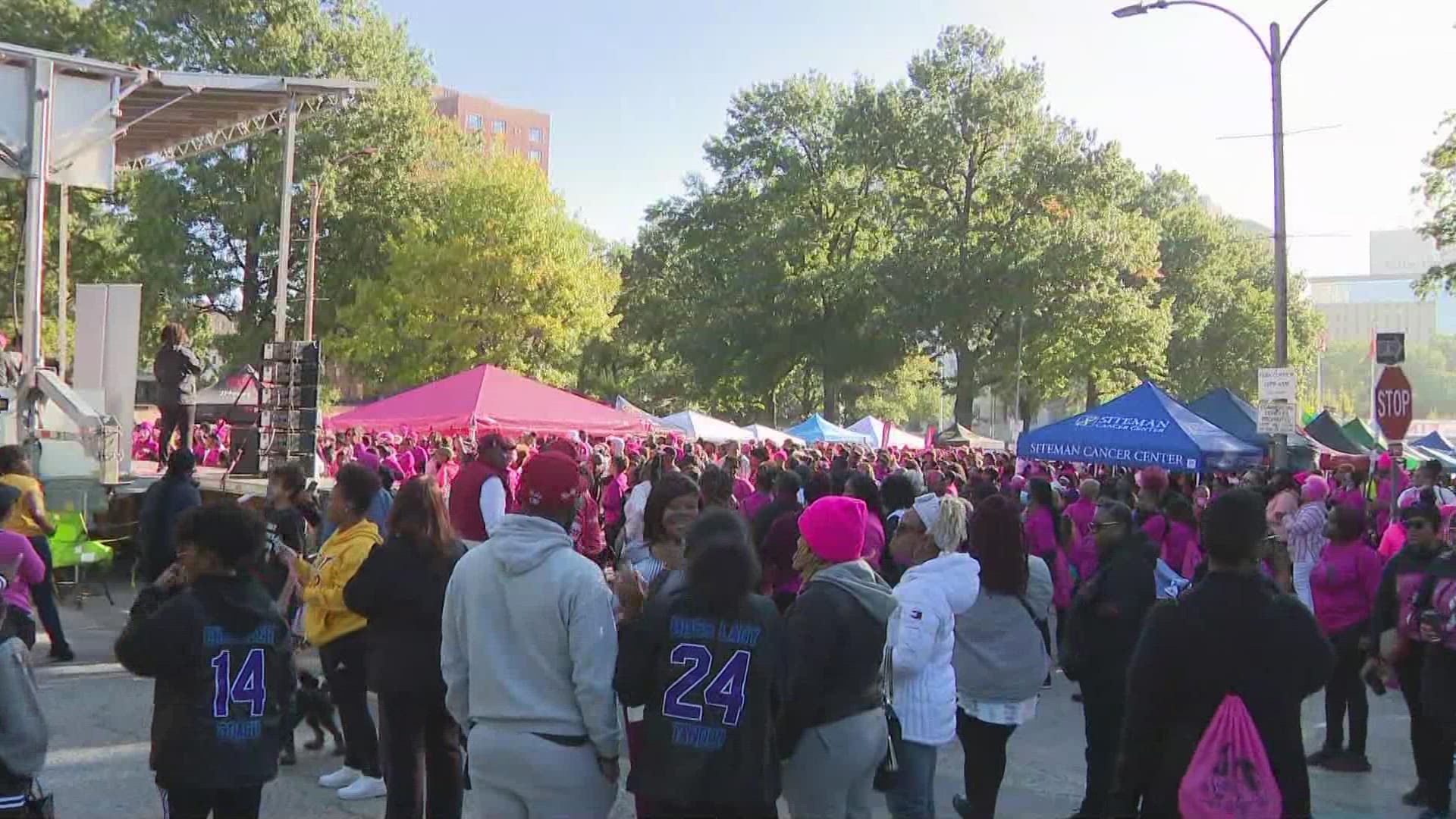 The purpose of the walk and car parade is to raise awareness about issues of breast cancer in women of color. Every year the walk is held in several U.S. cities.