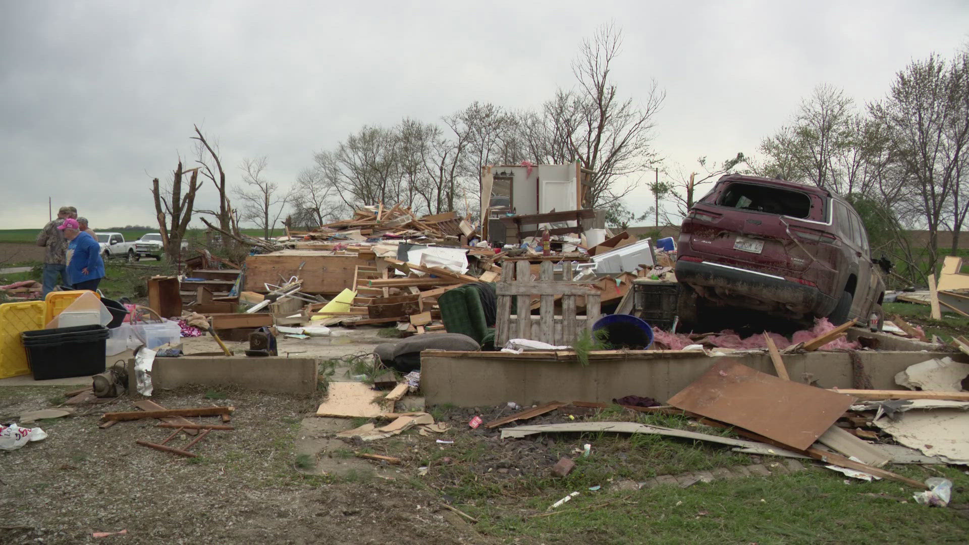 A powerful tornado ripped through Greenville, Illinois, leaving a path of destruction and turning homes into rubble.