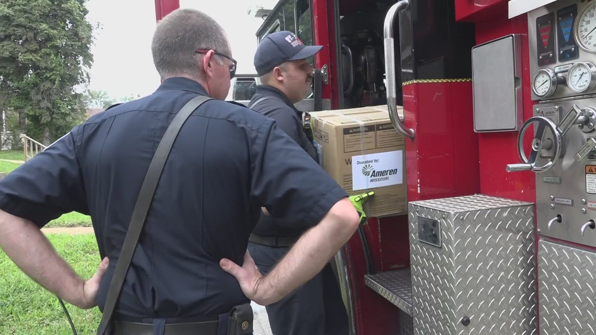 St. Louis area firefighters hit the streets Monday to help the public stay cool. The area is currently under a Weather Alert due to the extreme heat.