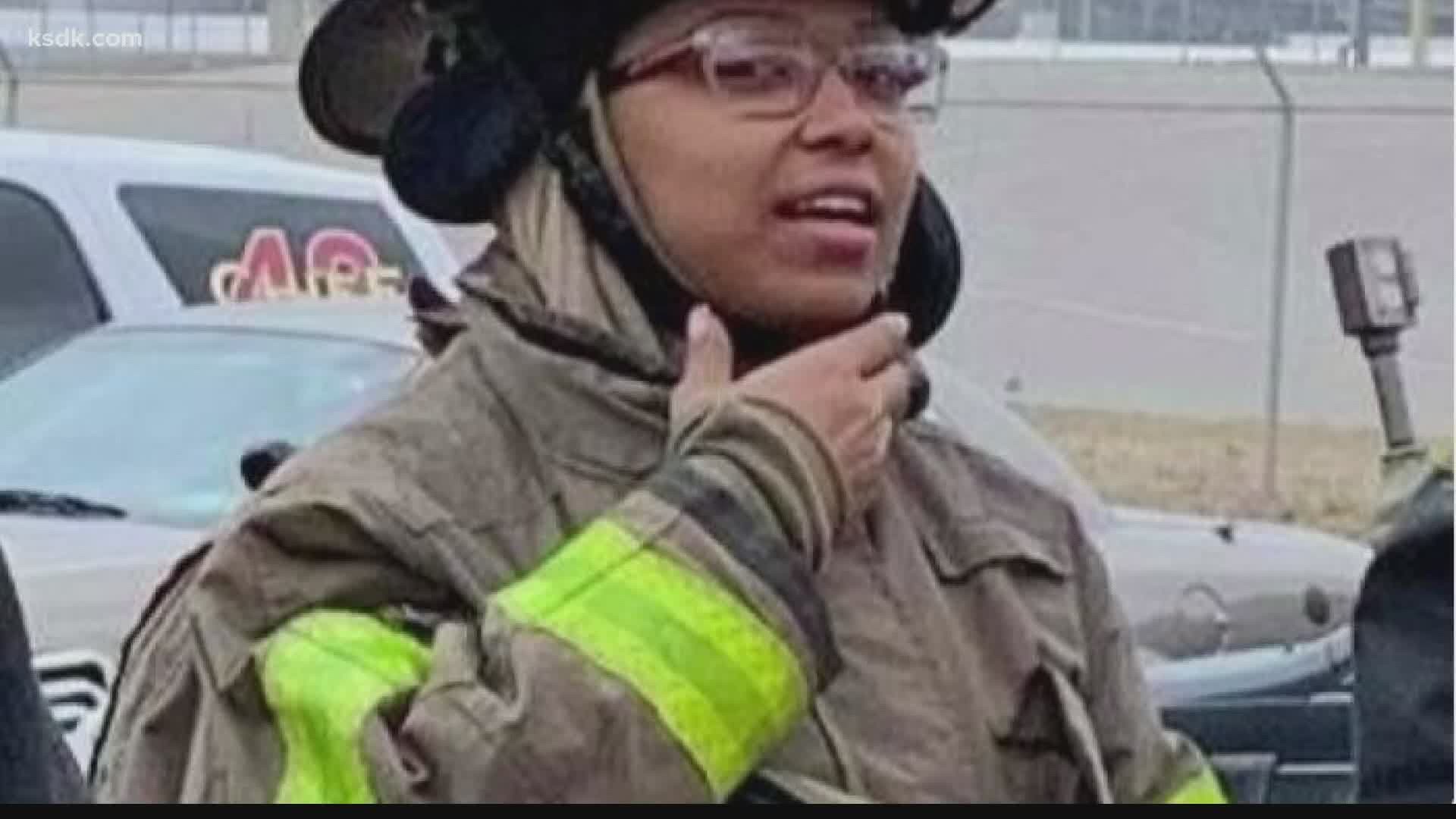 Arlydia Bufford is a 20-year-old firefighter with the Kinloch Fire Protection District. She remains in critical condition