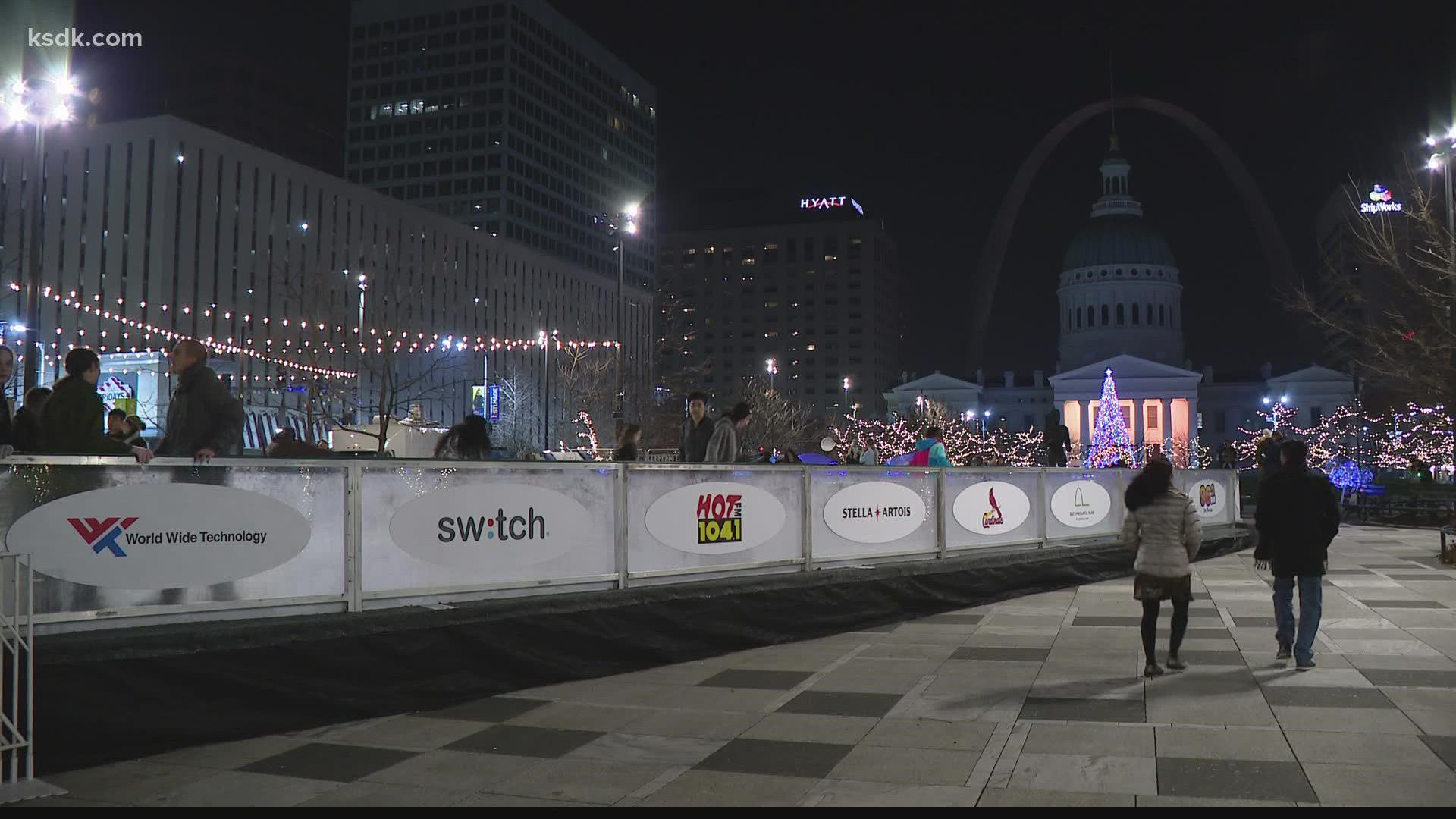 Winterfest in Kiener Plaza was canceled Friday amid a surge of COVID-19 cases. Health experts in the region urged people to avoid large New Year's Eve celebrations.