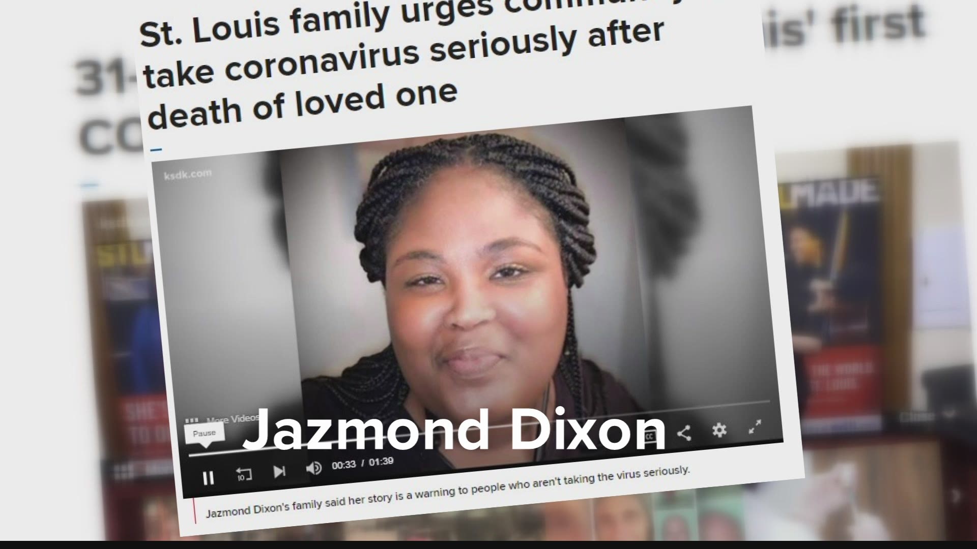 The family of the first known COVID-19 death in St. Louis reflects on one year without Jazmond