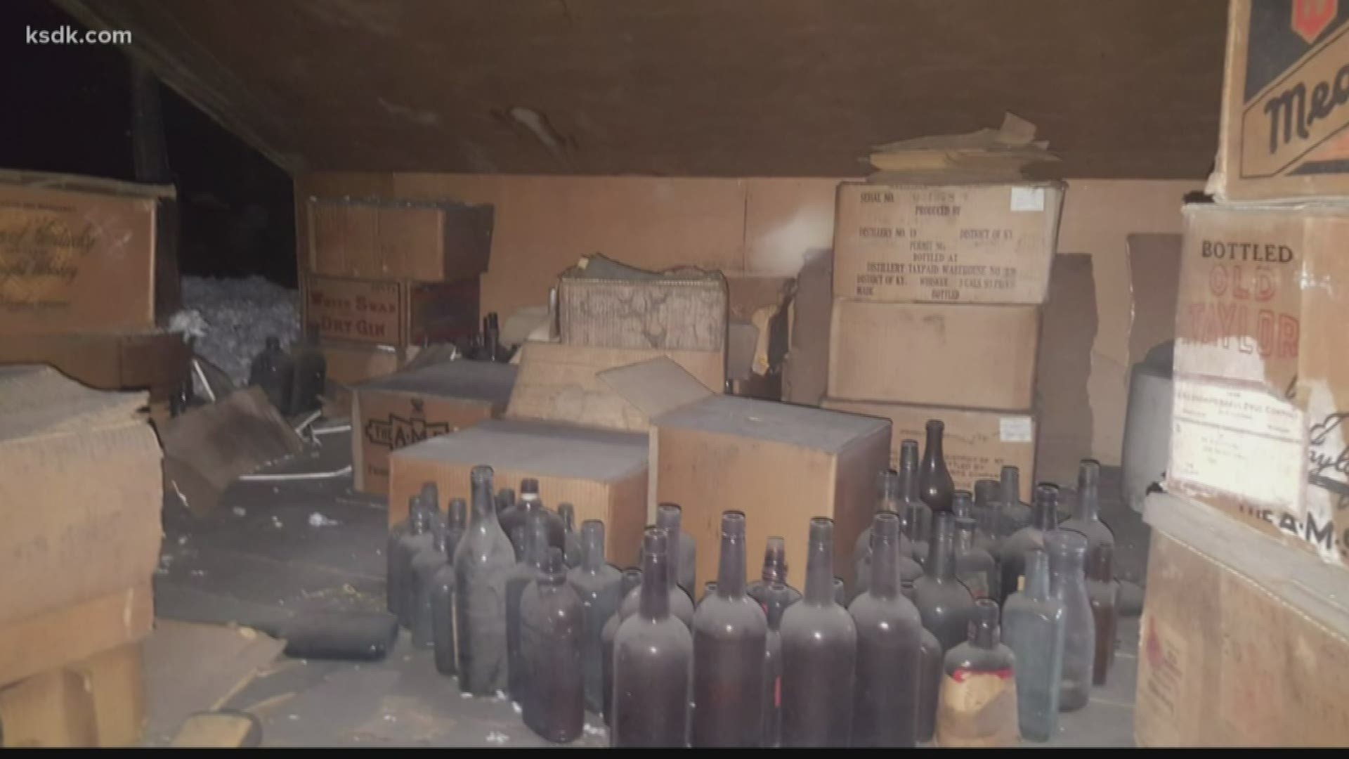 Hidden in an East St. Louis home, hundreds of liquor bottles were found from when the home was built back in the 1920s.