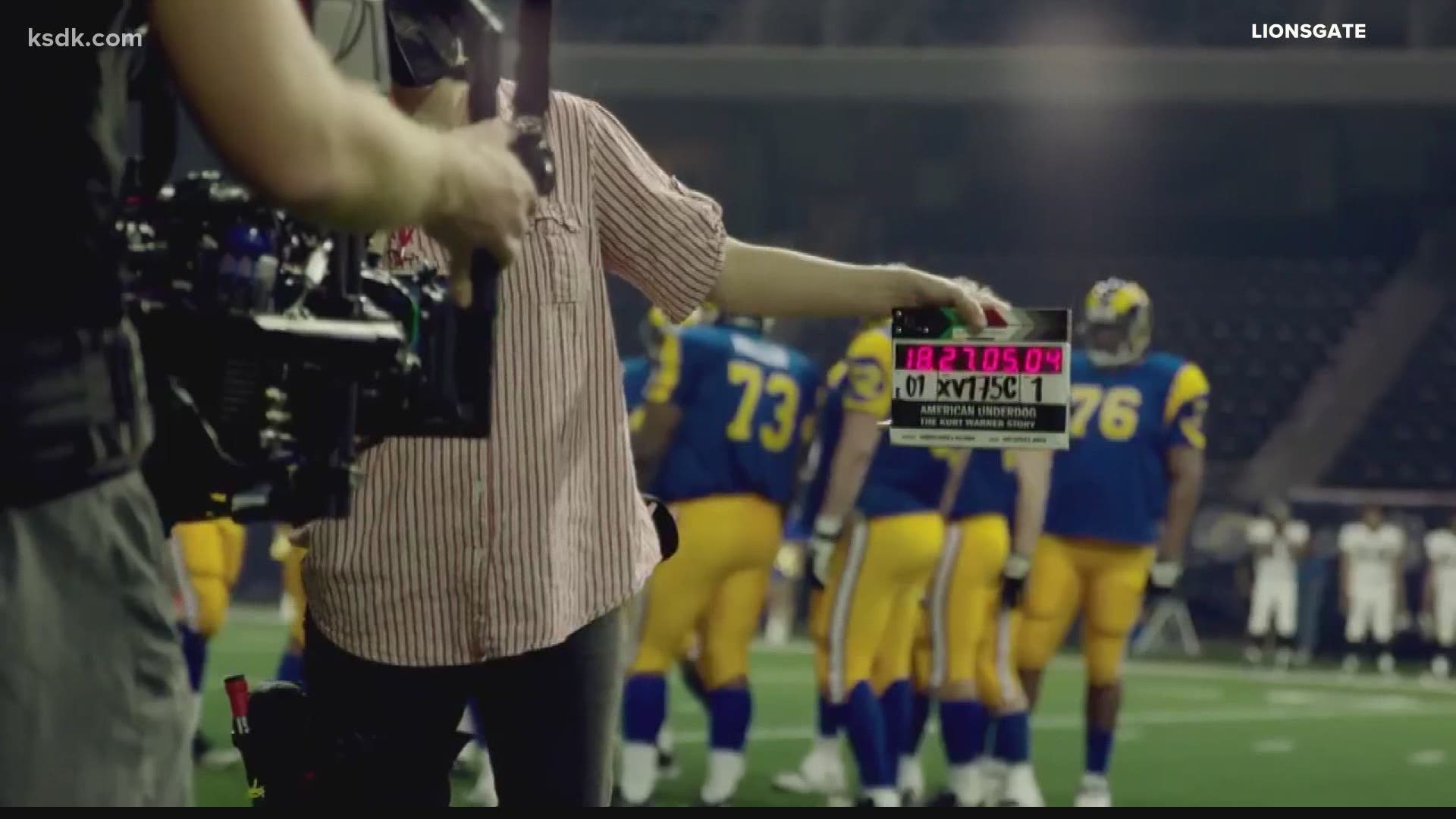 The Kurt Warner story is coming to the big screen in December. Here's a first look at Zachary Levi as the St. Louis Rams icon
