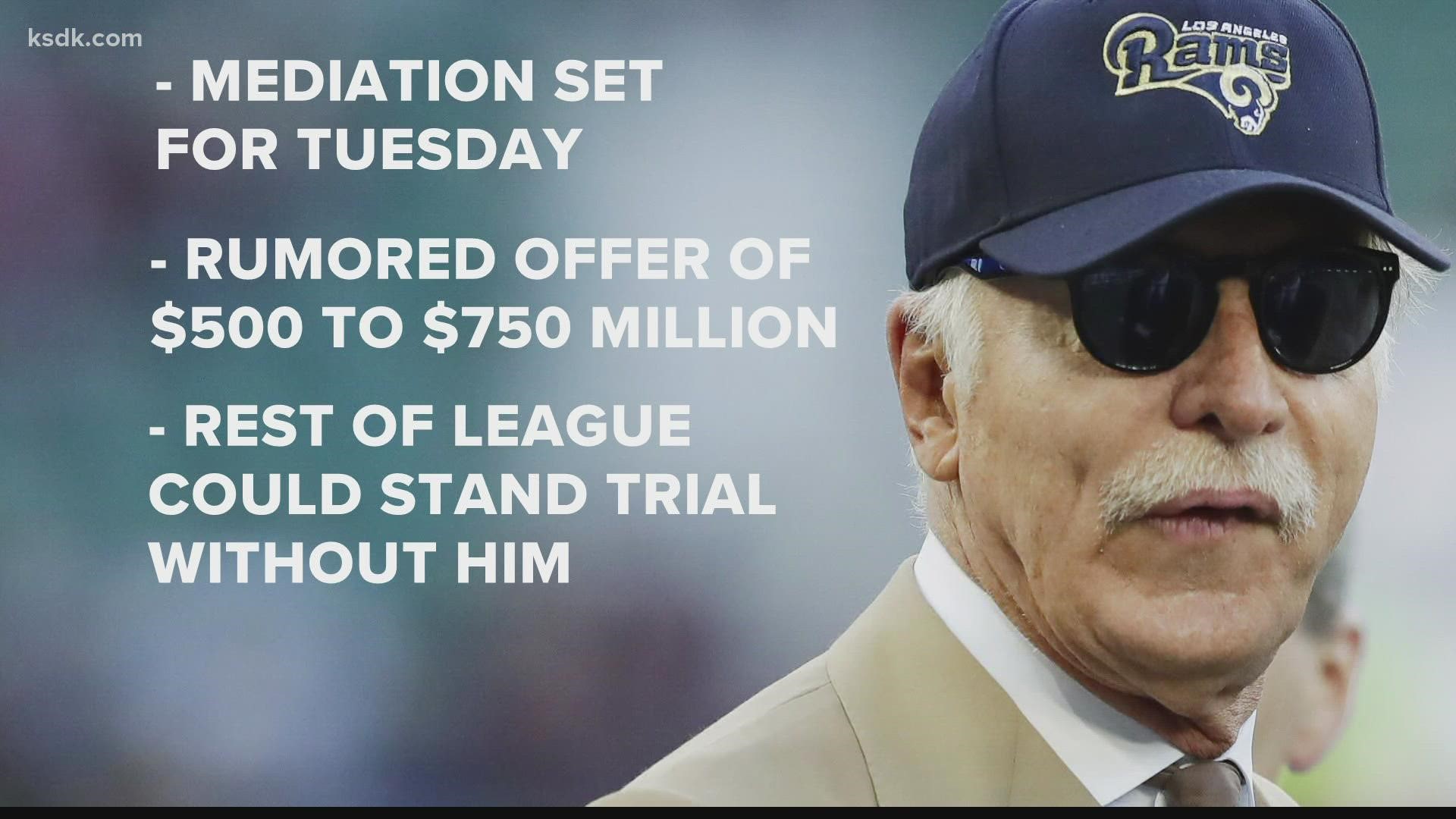 The Sports Business Journal reported that Kroenke's representatives think they can settle his involvement in the case for somewhere between $500 and $750 million