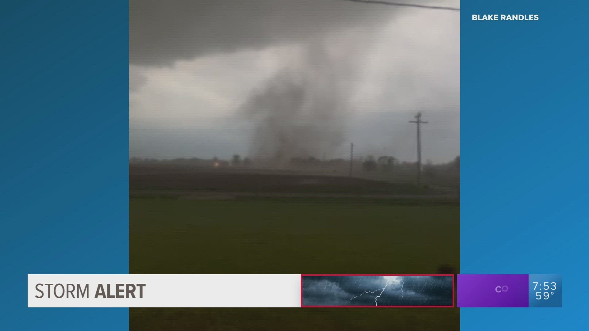 This video shows a potential tornado in Trenton, Illinois. This was April 15, 2023 from Blake Randles.