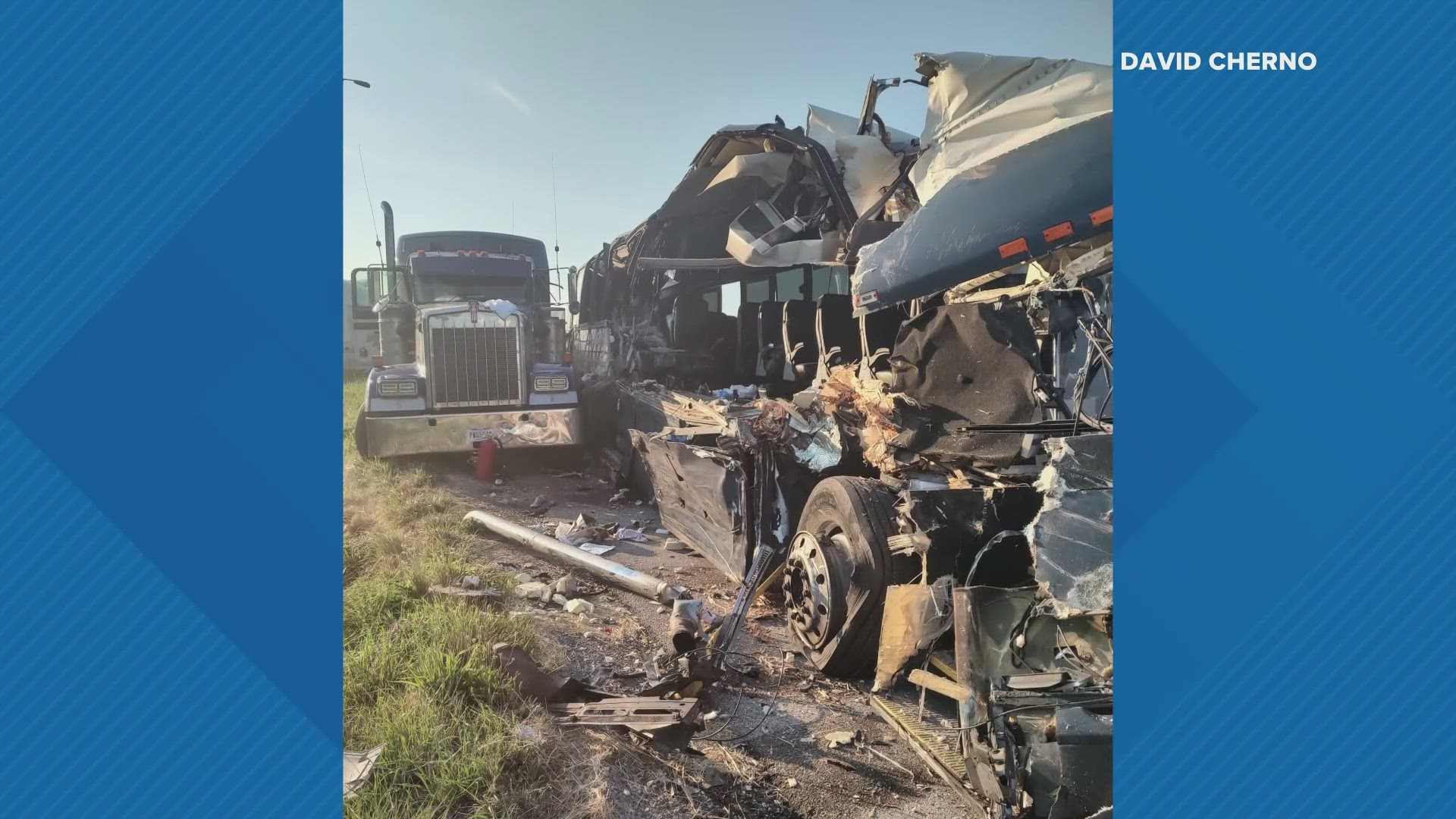 The crash happened at about 1:55 a.m. A Greyhound bus was carrying passengers westbound on I-70 when it struck three commercial vehicles parked on an exit ramp.