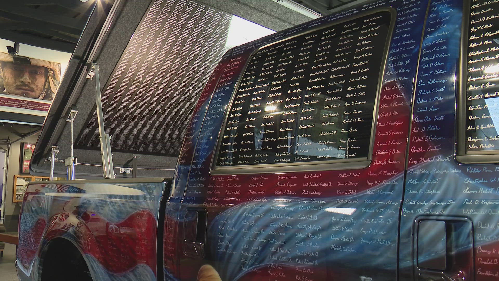 Auto shop owner Carl Huels is saying "thank you" to fallen soldiers with a museum full of historic items. A truck, dubbed "Standin' Proud," is the centerpiece.