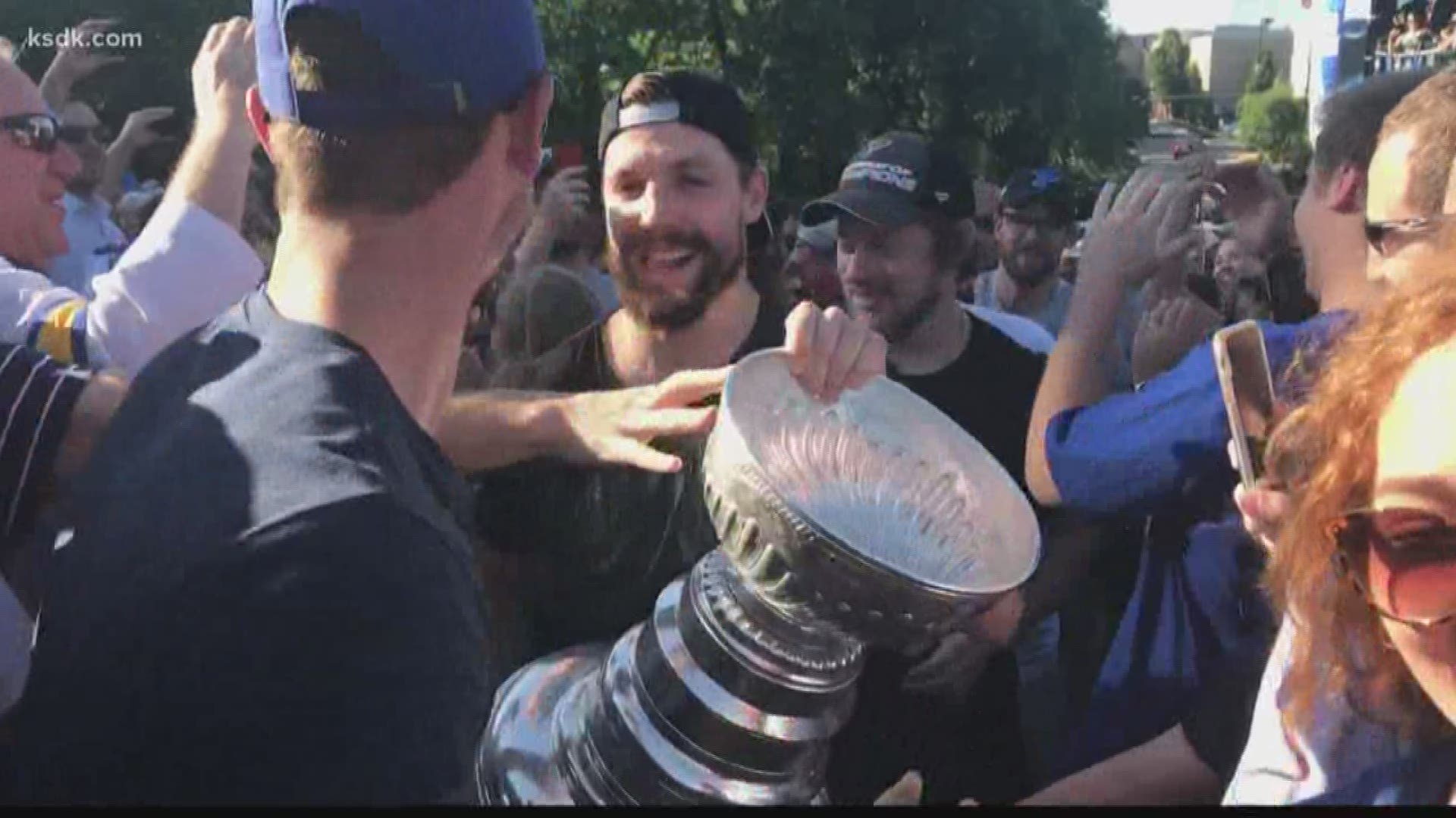 To party all day, you have to start early in the morning, and that's exactly what the Stanley Cup champion Blues did.