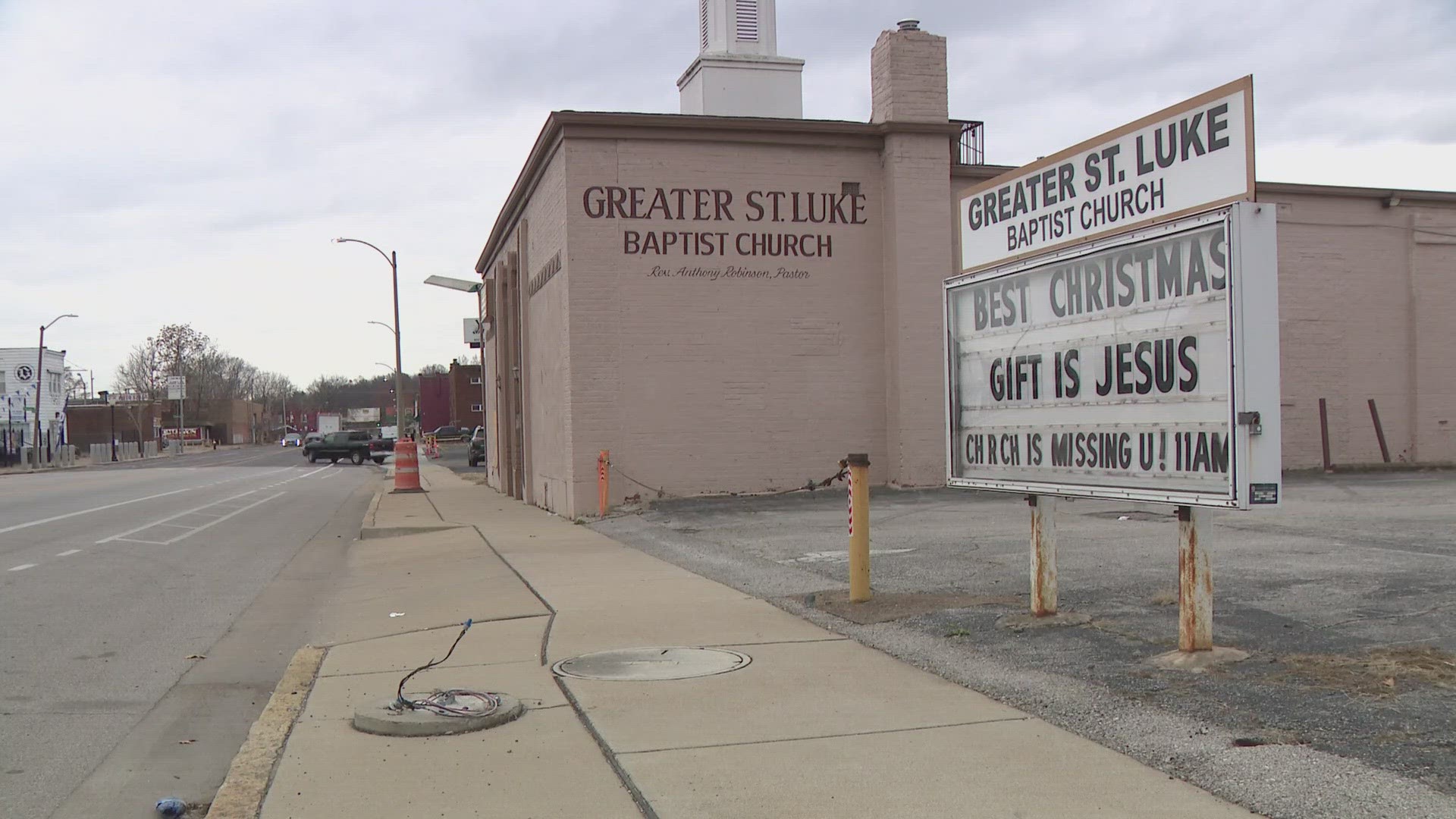 Anthony Robinson, the pastor of Greater St. Luke Baptist Church, said speeding drivers hit the building several times. The collisions caused damage inside and out.