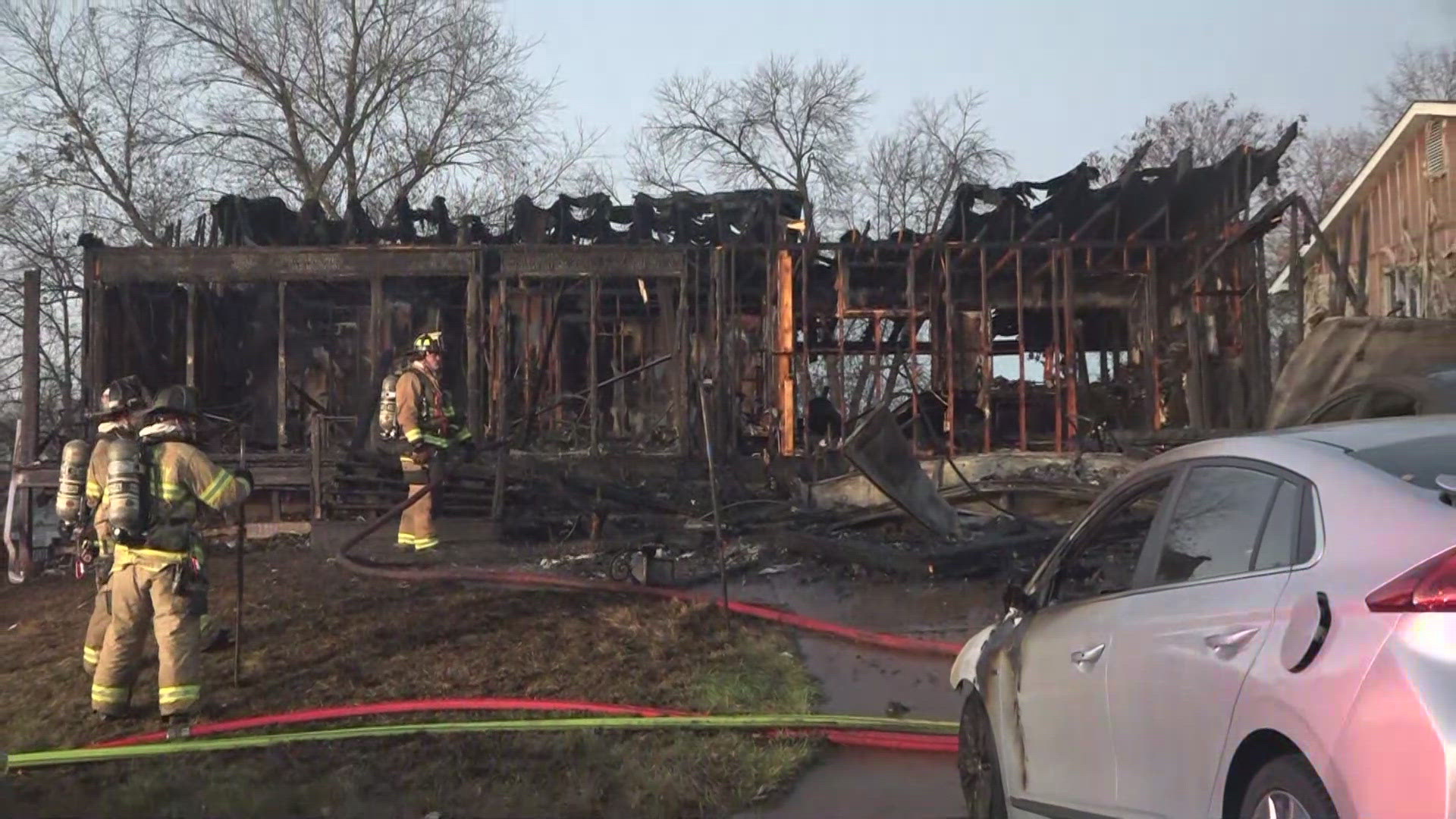 Multiple people are displaced after a fire destroyed an apartment building Wednesday morning in Barnhart. Neighboring houses suffered damage due to heat.