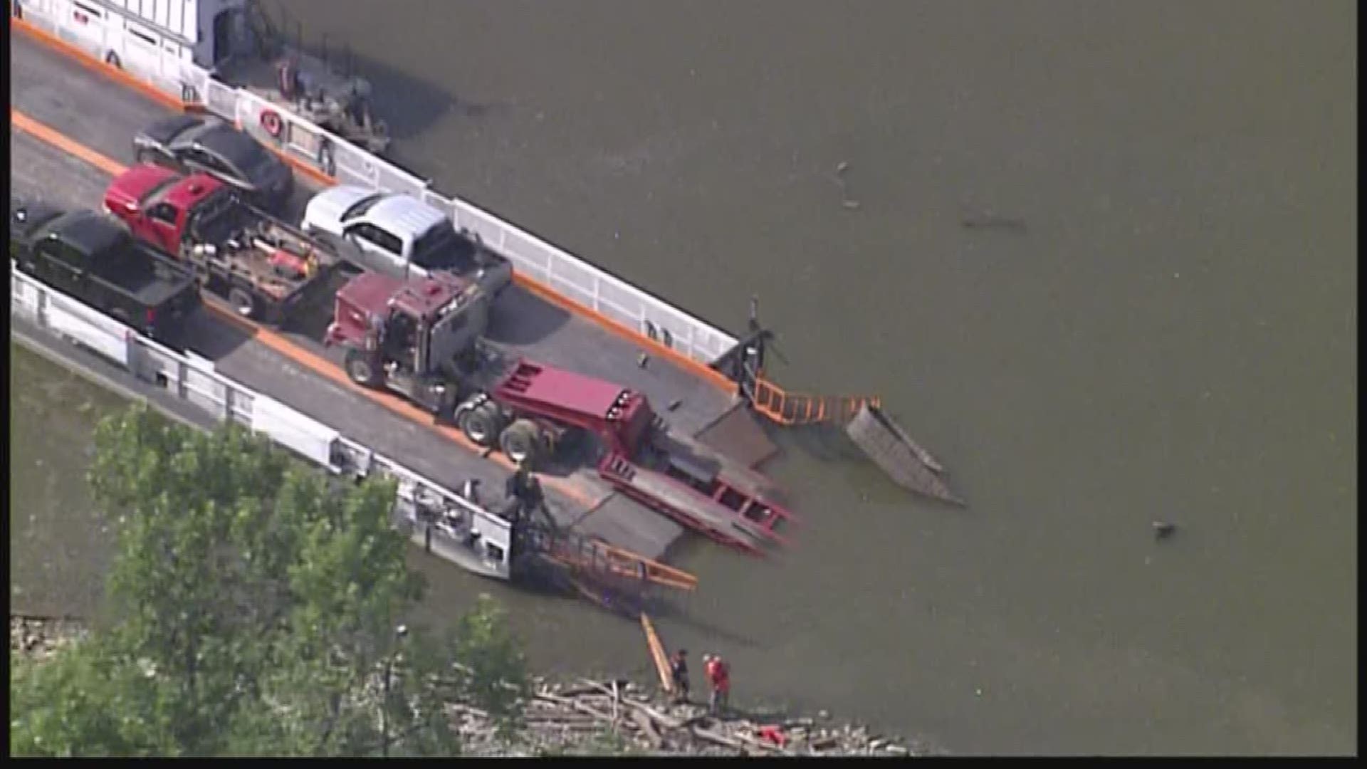 Semi truck takes Grafton Ferry out of service