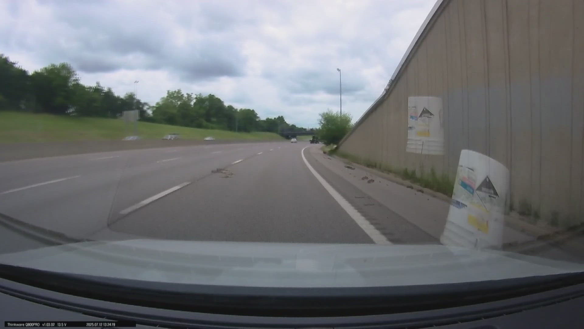 A driver is warning people about the potentially deadly consequences after a bucket hit his car. 