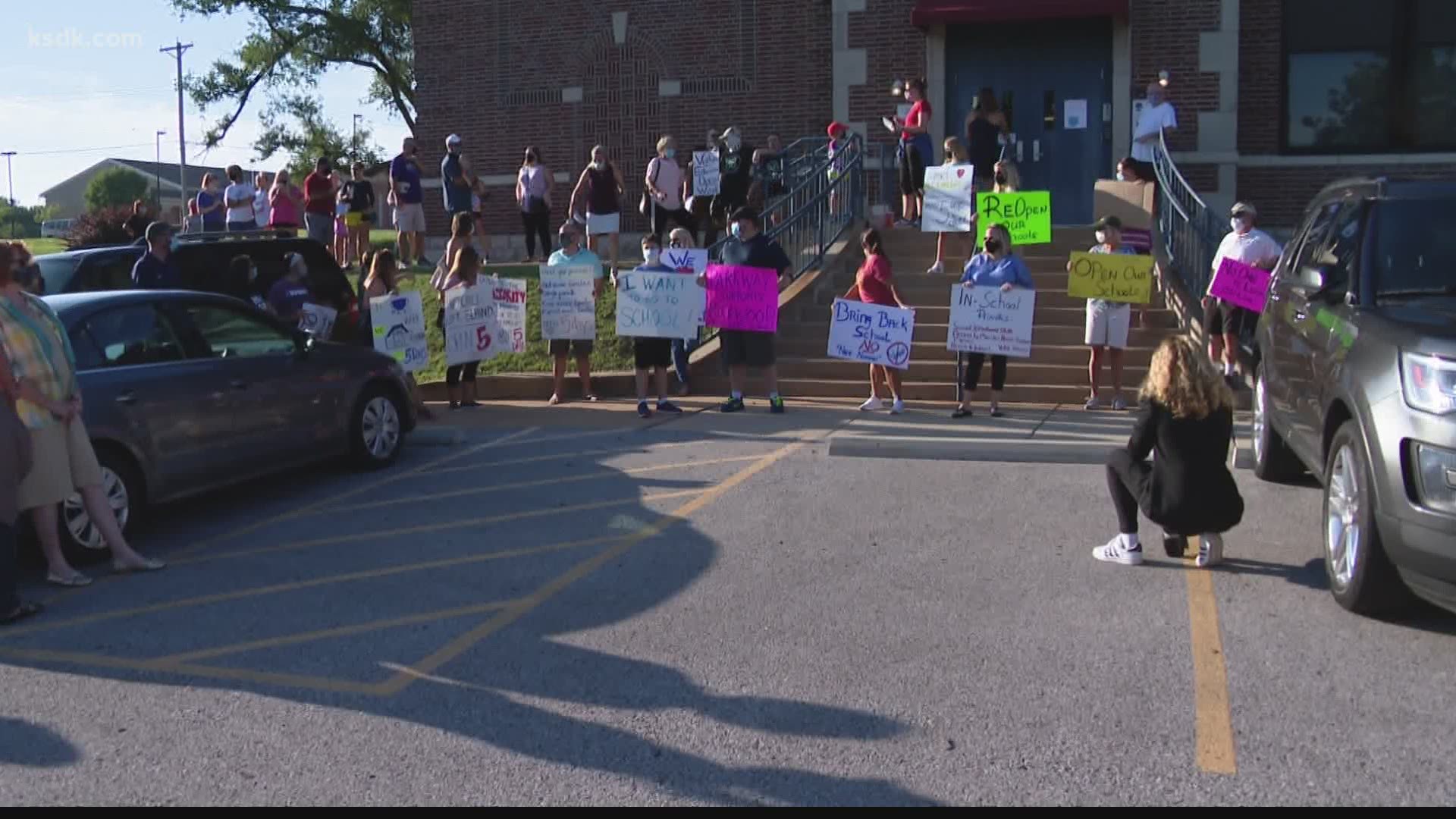 The parents say that the reopening plan should allow the option for parents to send their children to school 5 days a week if they choose to do so.
