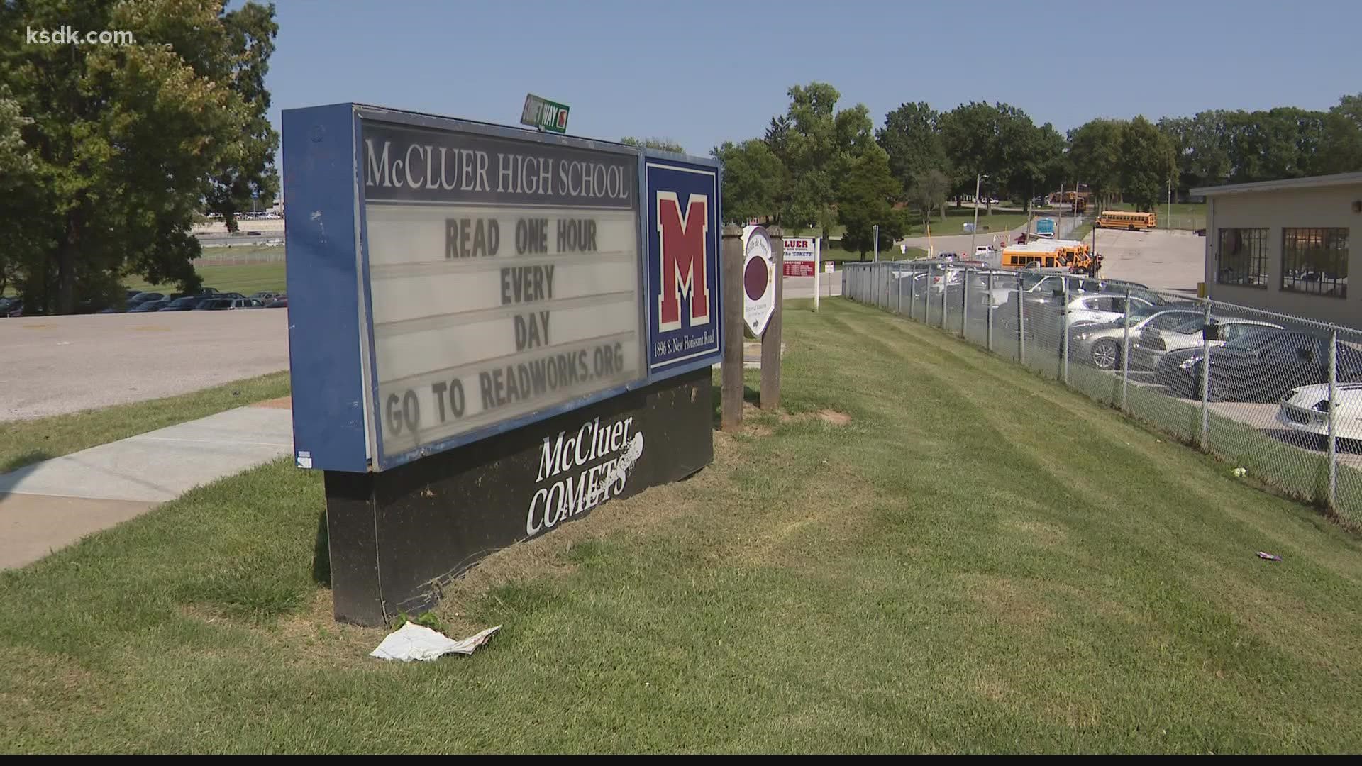 Police and Ferguson-Florissant school officials received a tip that a McCluer High School student let a non-student into the building, and the boy had a gun