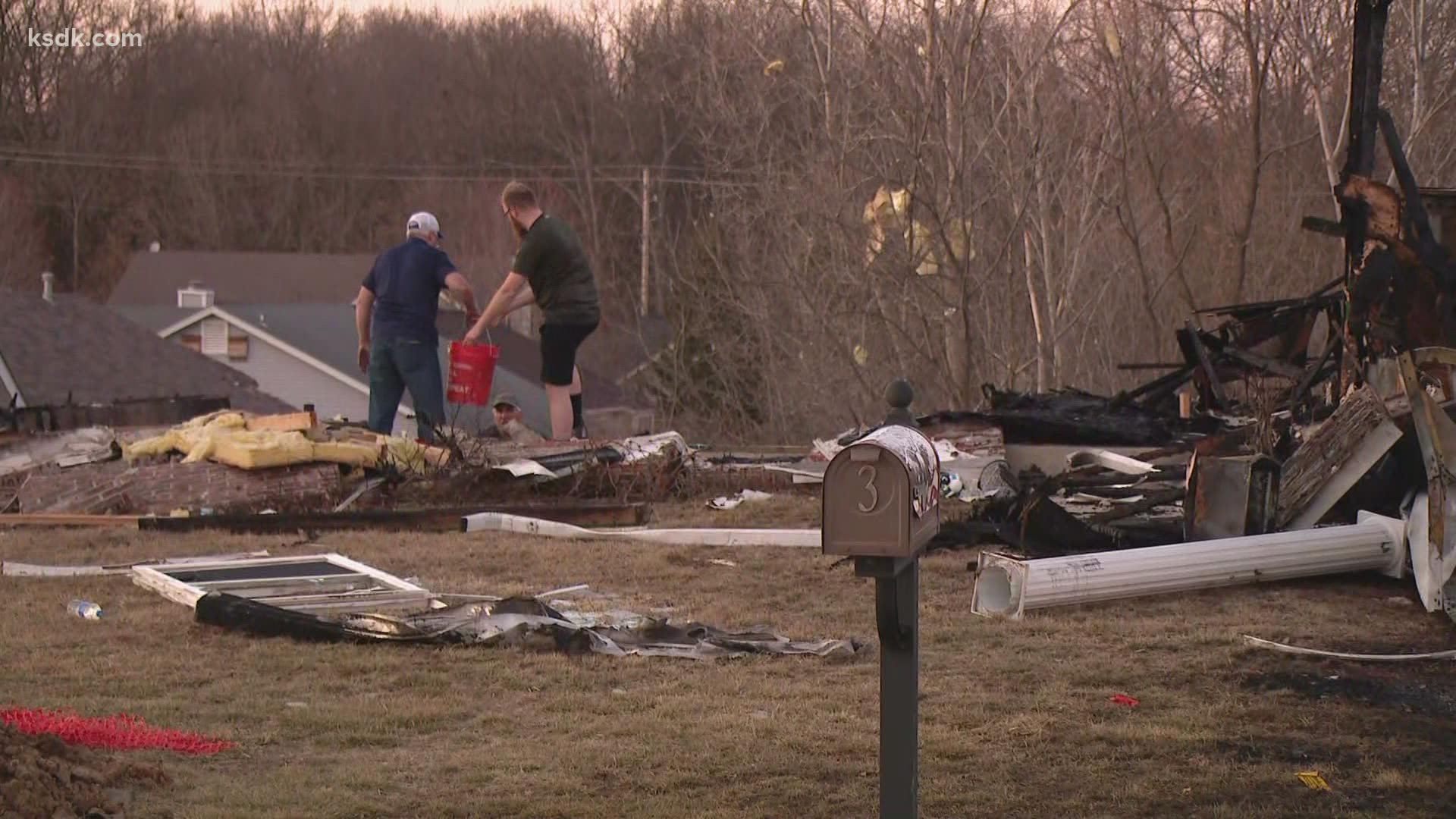 The family escaped and no one was injured in the explosion.