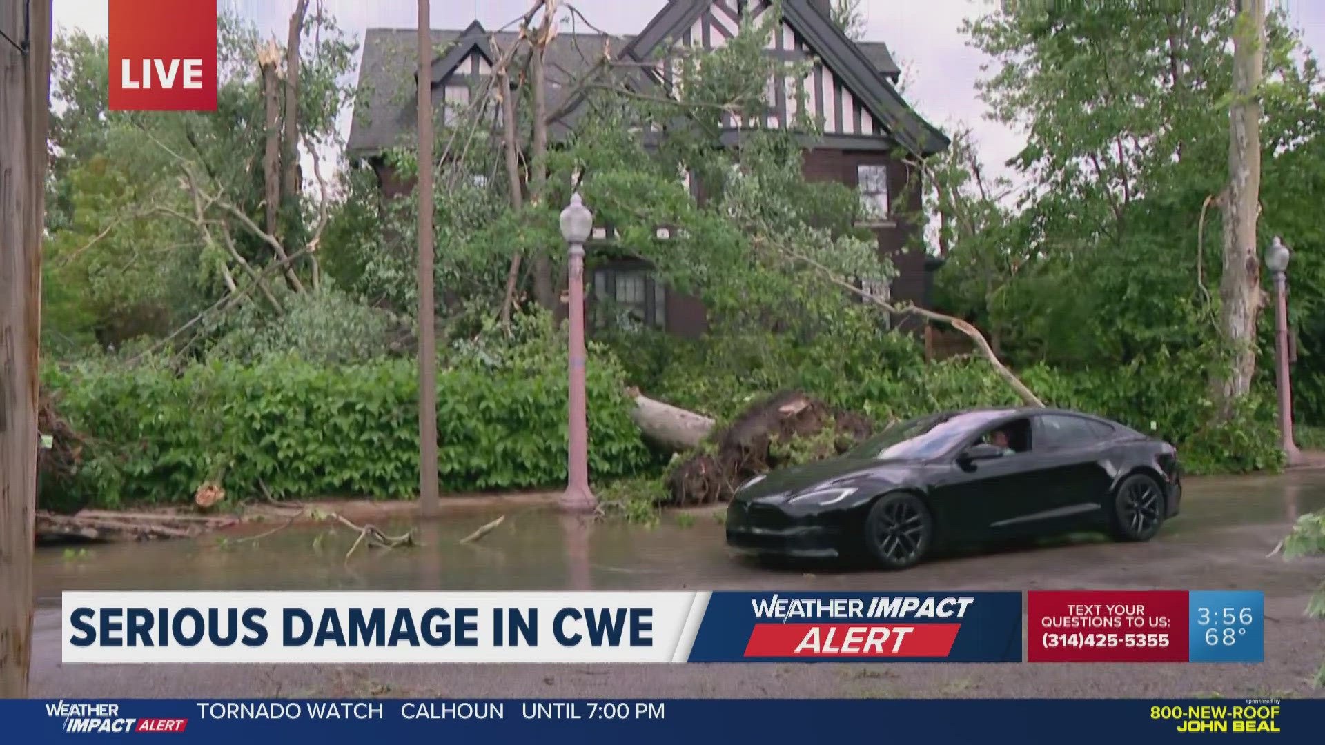 Serious damage reported in St. Louis' Central West End after storms move through Friday afternoon. Here's the latest.