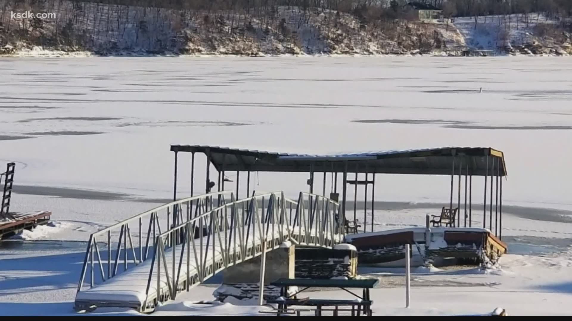 The lake froze during last week's arctic blast