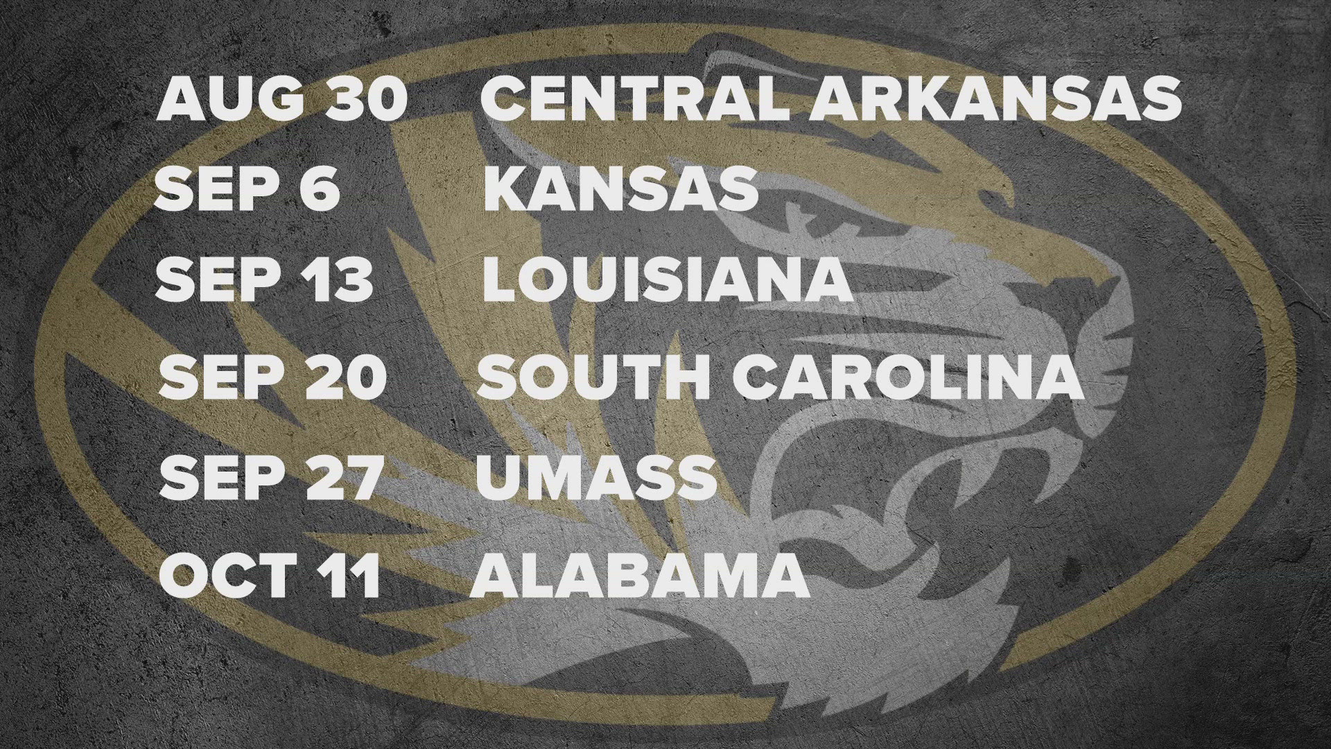 Mizzou football's 2025 season schedule is out. The Tigers will begin the season with six home games.