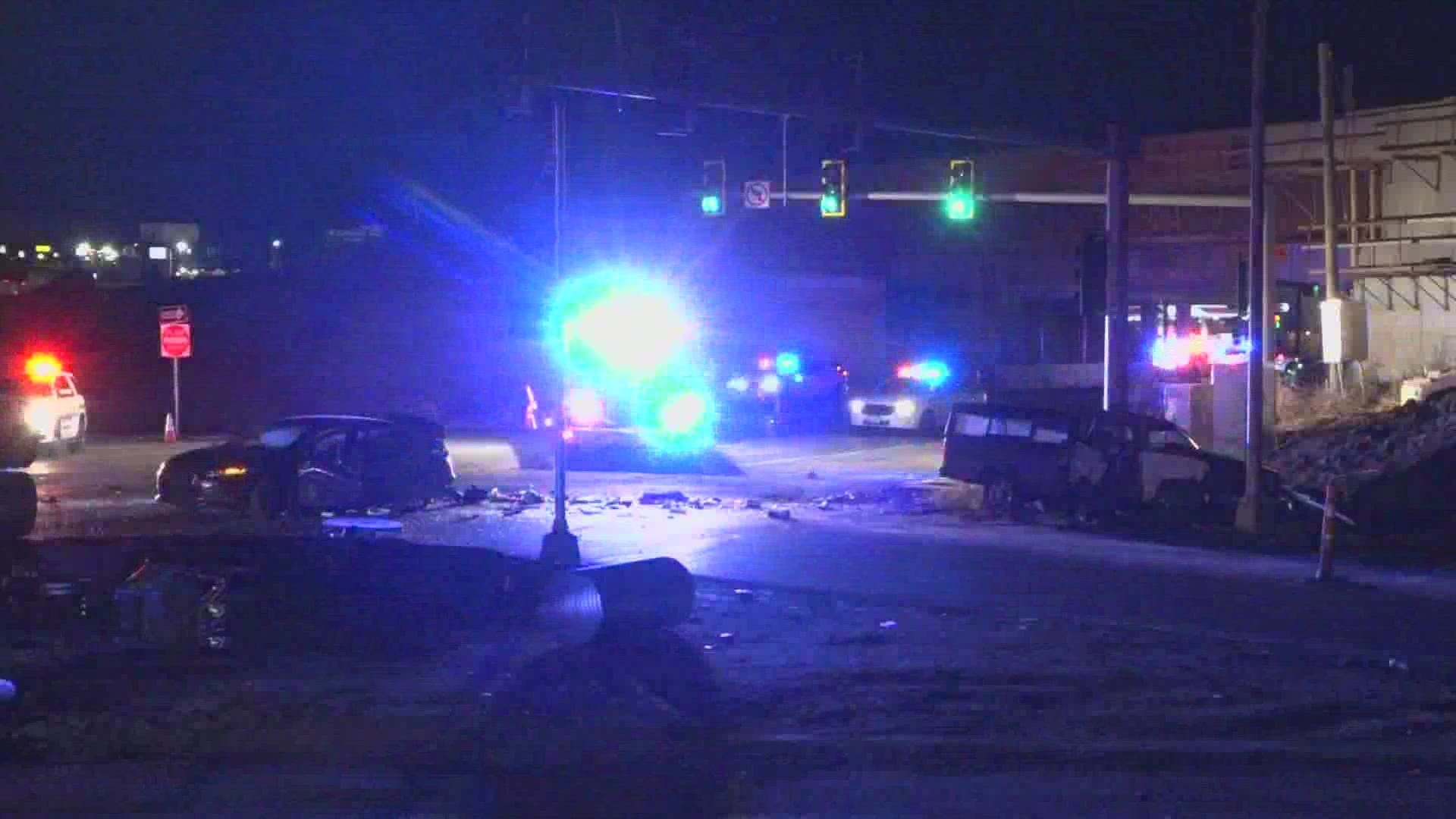 Ferguson police said two drivers fled the scene of the crash, and one of the involved vehicles was reported stolen.