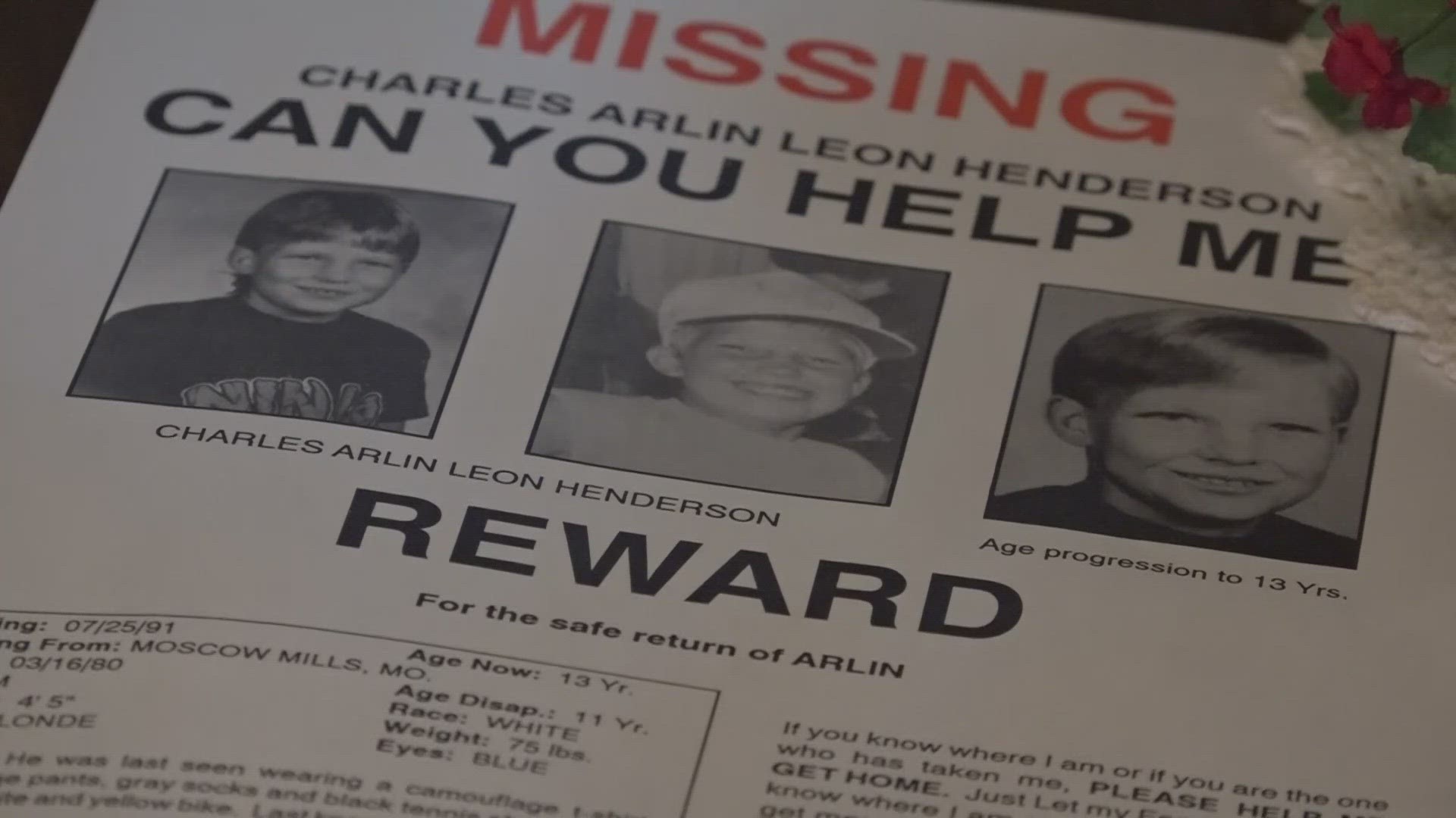 On July 25, 1991, 11-year-old Arlin Henderson was riding his bike near his Moscow Mills home. That was the last time he was seen.
