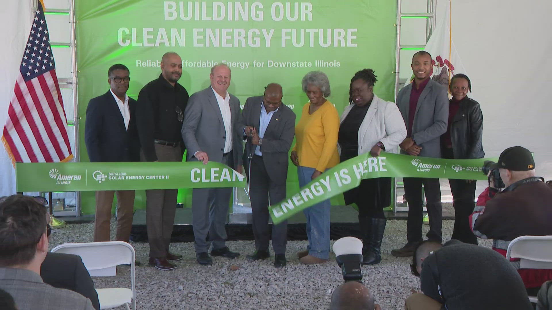 Ameren's new solar energy center is now open in East St. Louis. This is the second clean energy facility in East St. Louis.