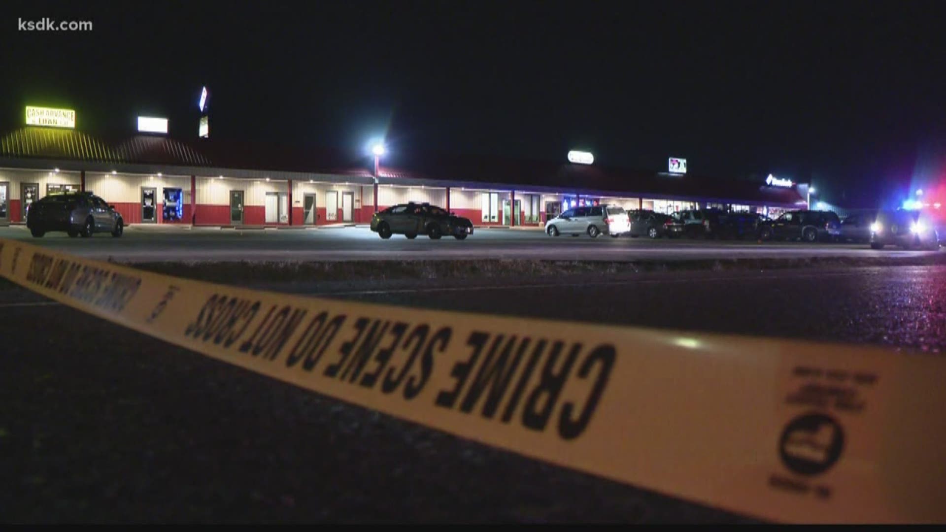 The woman was in the parking lot of Borgetti's Bar and Grill when she was shot in the leg