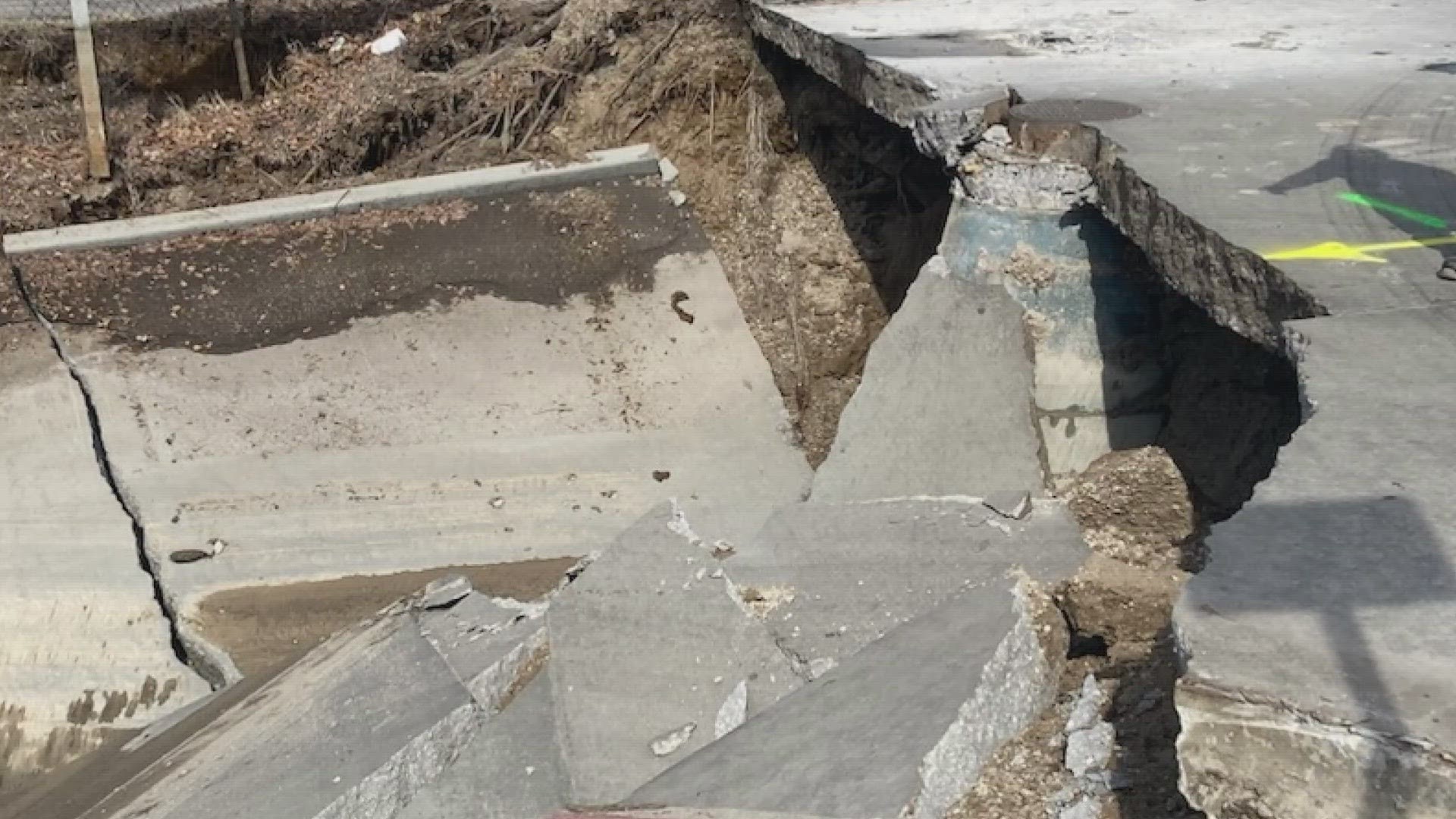 A large sinkhole collapsed an intersection in south St. Louis, just off Interstate 55. The sinkhole opened at the intersection of Blow Street and Idaho Avenue.