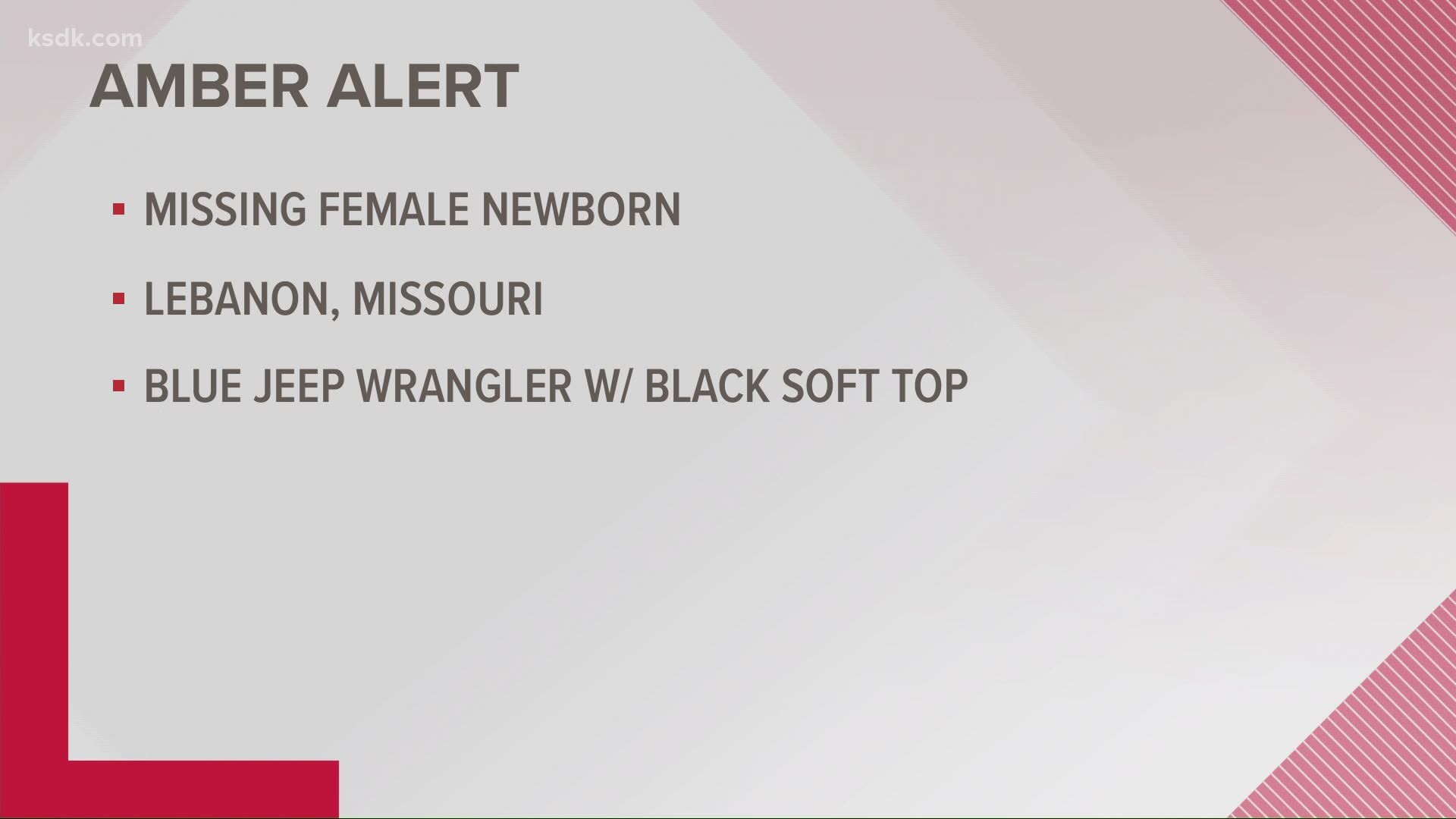 An Amber Alert was issued for a missing newborn on Tuesday afternoon