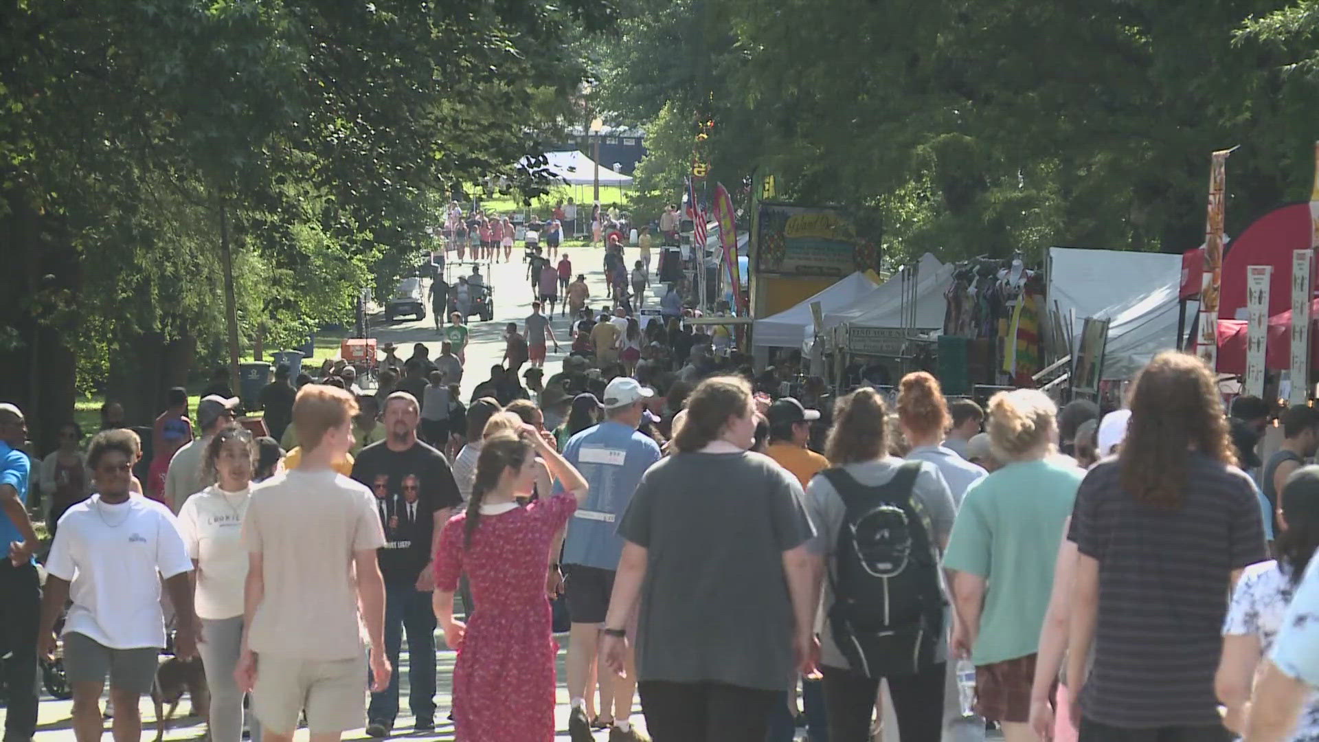 180 food, retail and entertainment vendors are at the festivities in Tower Grove Park. The festival runs from 10 a.m. to 6 p.m. on Sunday.