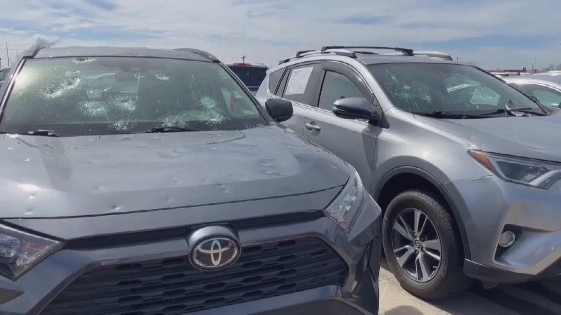 More than 100 cars and 150 RVs were damaged at the car dealership. Residents in O'Fallon, Missouri, also had damage to their personal vehicles and homes.