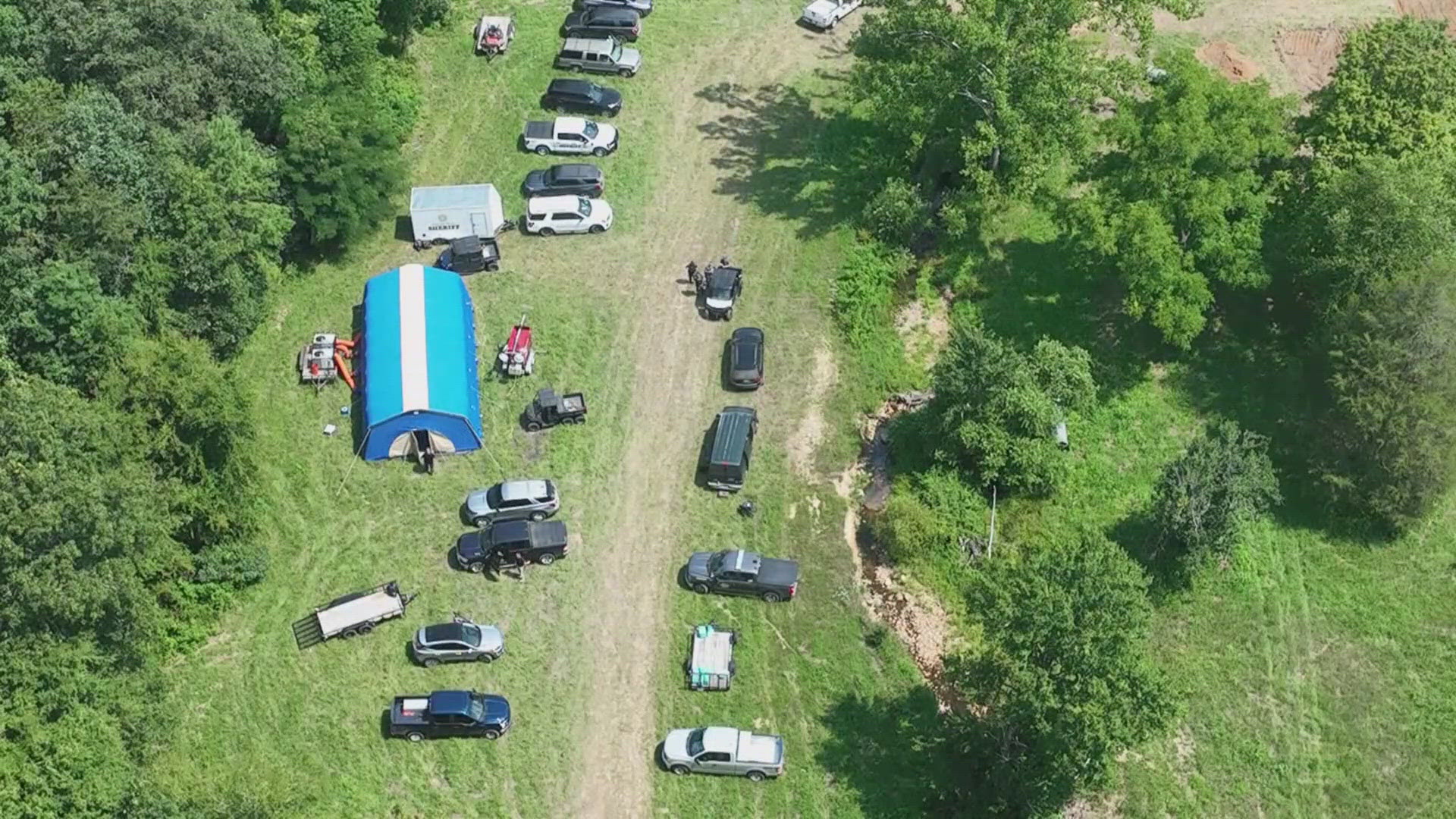 Law enforcement agencies, including the FBI, are conducting a massive search two hours south of St. Louis.