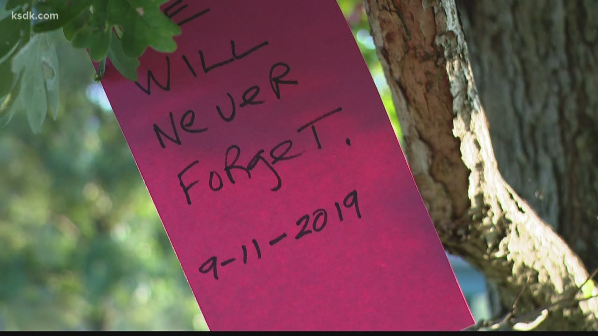 A tree was planted in Queeny Park to honor David William Nelson. A son of Kirkwood, Nelson was on the 92nd floor of the north tower on that fateful day.