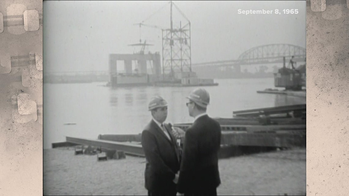 Vintage KSDK: Poplar Street Bridge under construction in 1965