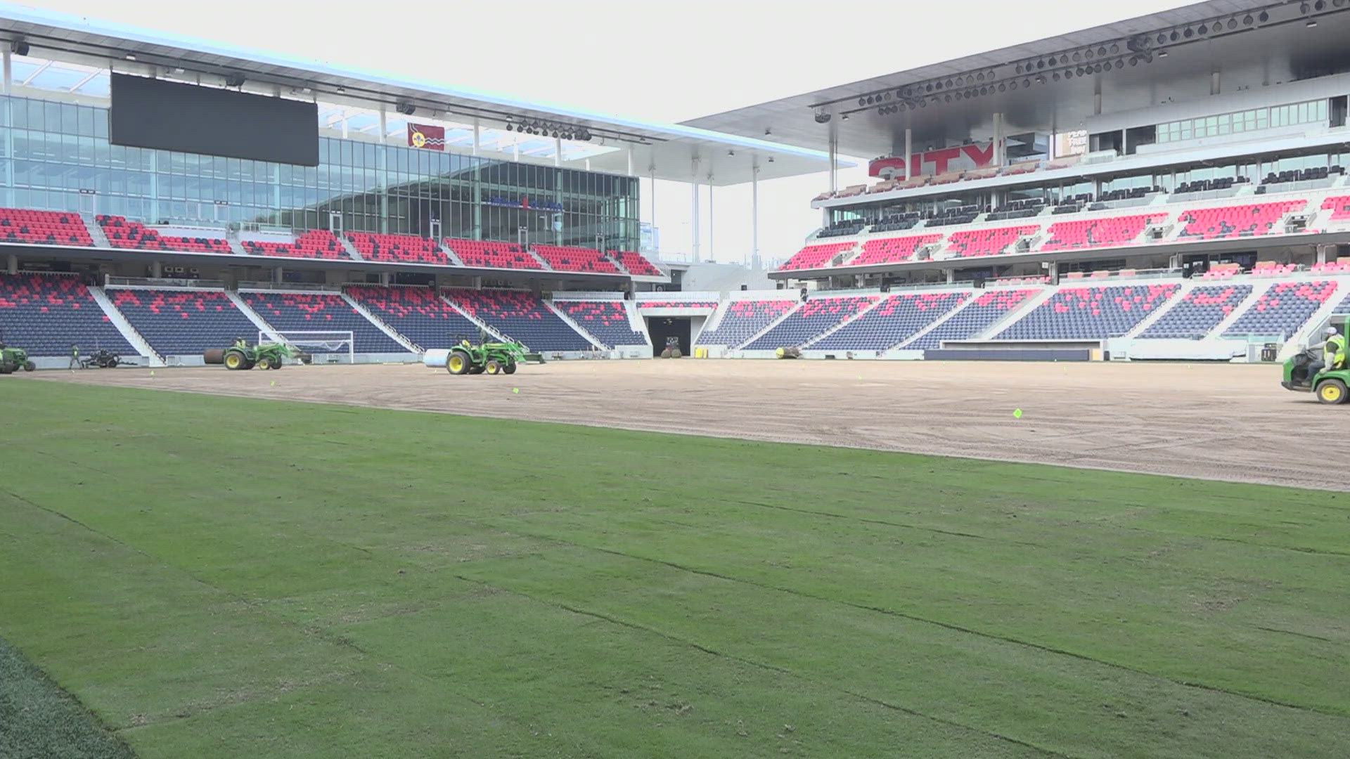CityPark is getting a new pitch! St. Louis CITY SC is playing away from home, so crews took the opportunity to replace the sod at the soccer stadium.