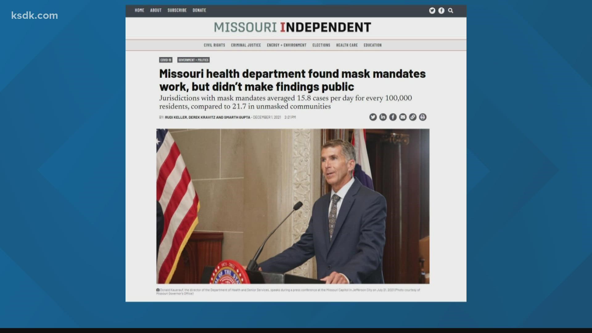The Republican governor on Thursday ripped into a report on the findings from The Missouri Independent.