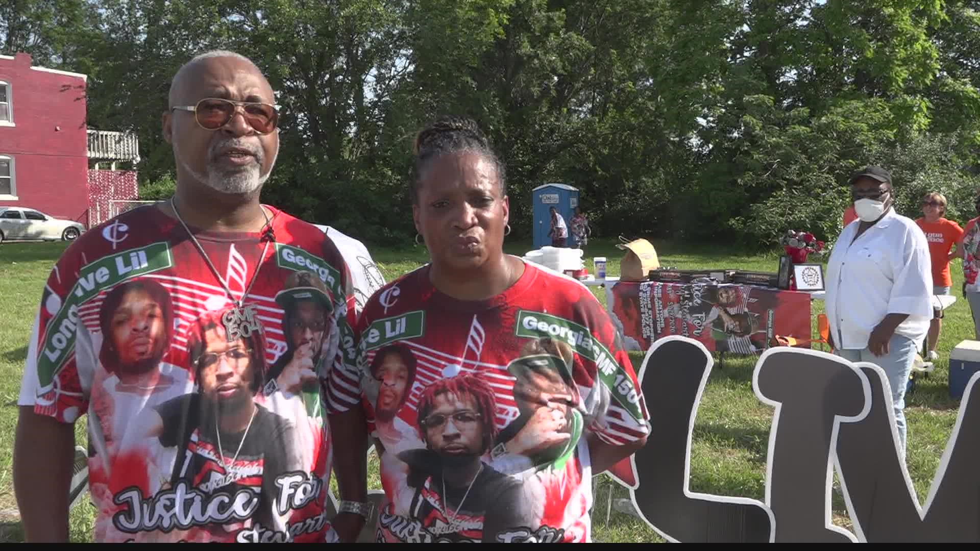 Latatia and Paul Stewart were back on Bond Avenue in East Saint Louis for the second year to be a voice for their son’s unsolved murder case.